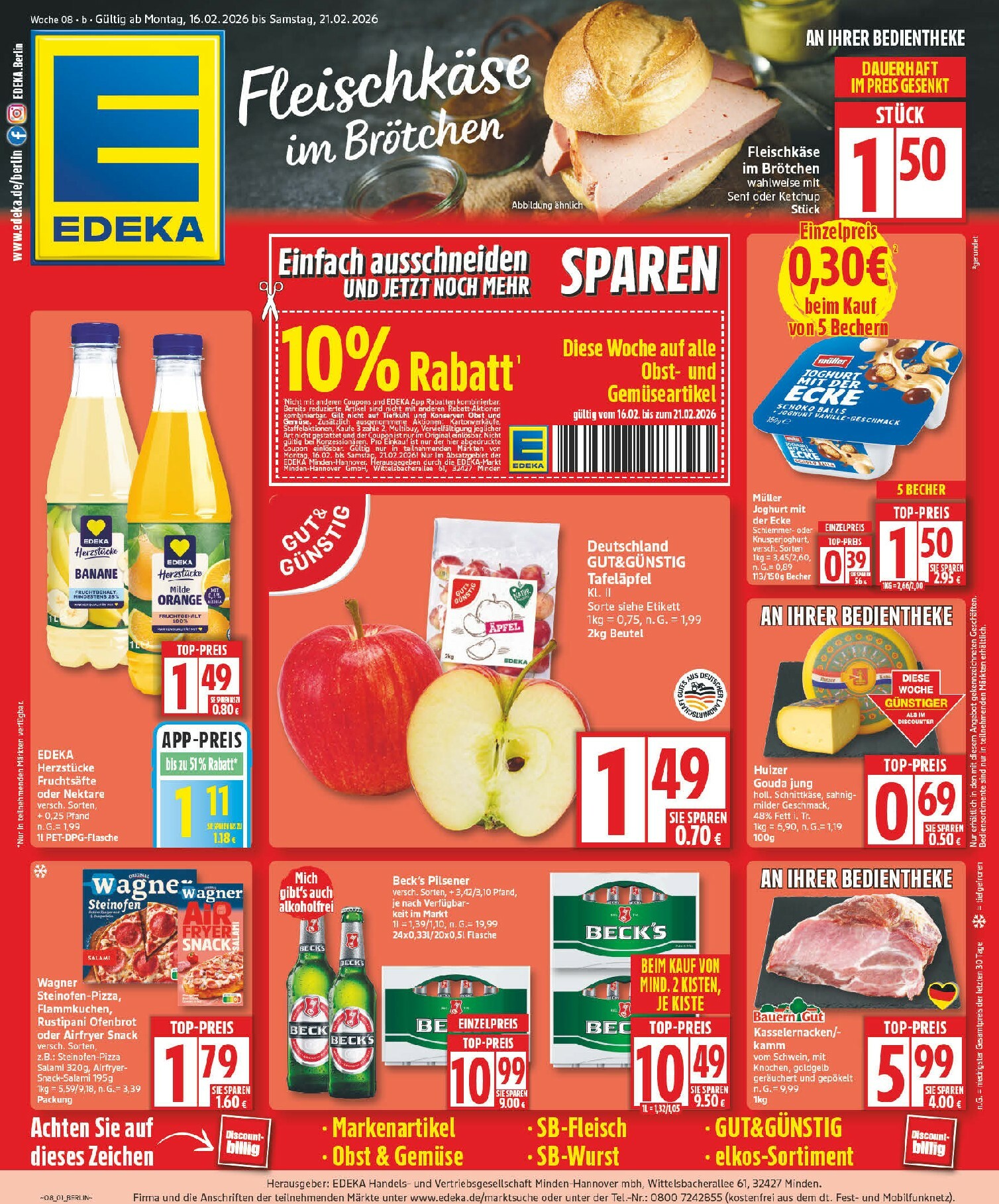 edeka - Edeka-Prospekt gültig vom 16.02.2026 bis 21.02.2026 - page: 1