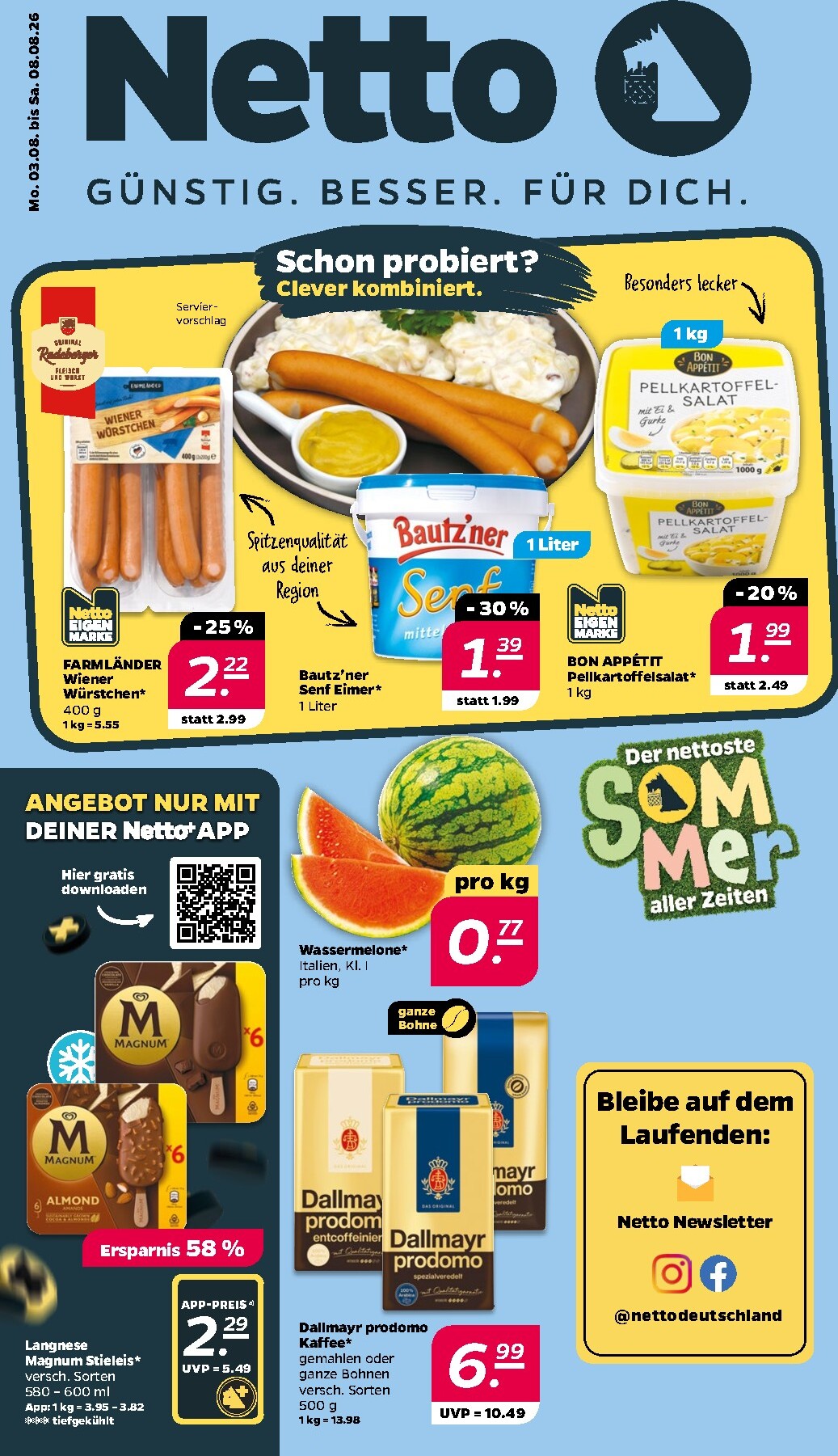 netto - Netto Prospekt nächste Woche – von Sonntag 02.08.2026 bis Samstag 08.08.2026 - page: 1