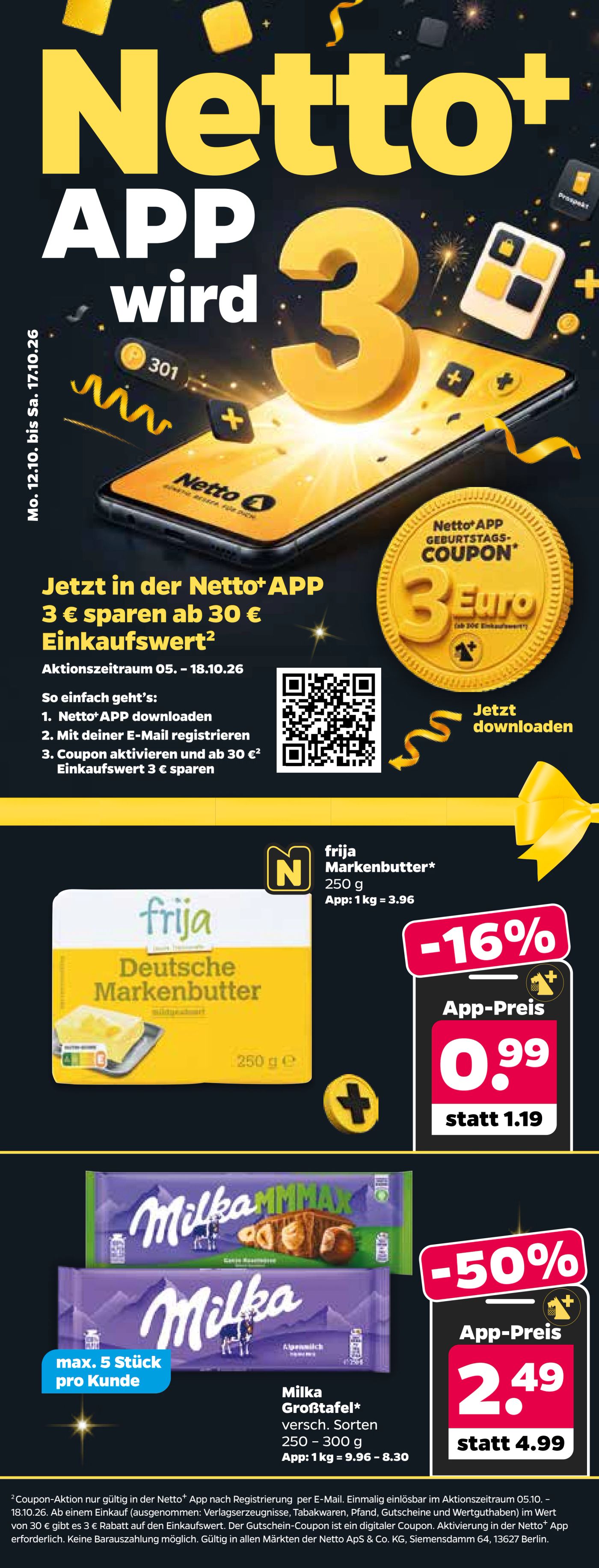 netto - Netto+ - App Prospekt nächste Woche – von Montag 12.10.2026 bis Samstag 17.10.2026 - page: 1