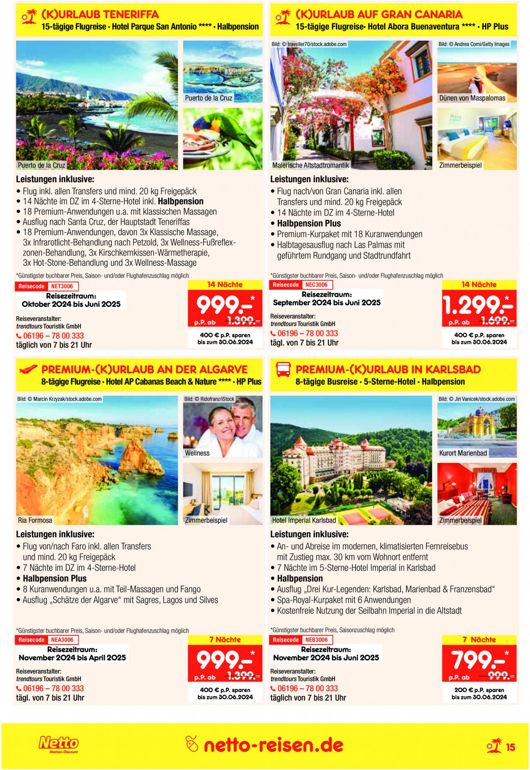 netto - Flyer Netto-reisen.de aktuell 01.06. - 30.06. - page: 15