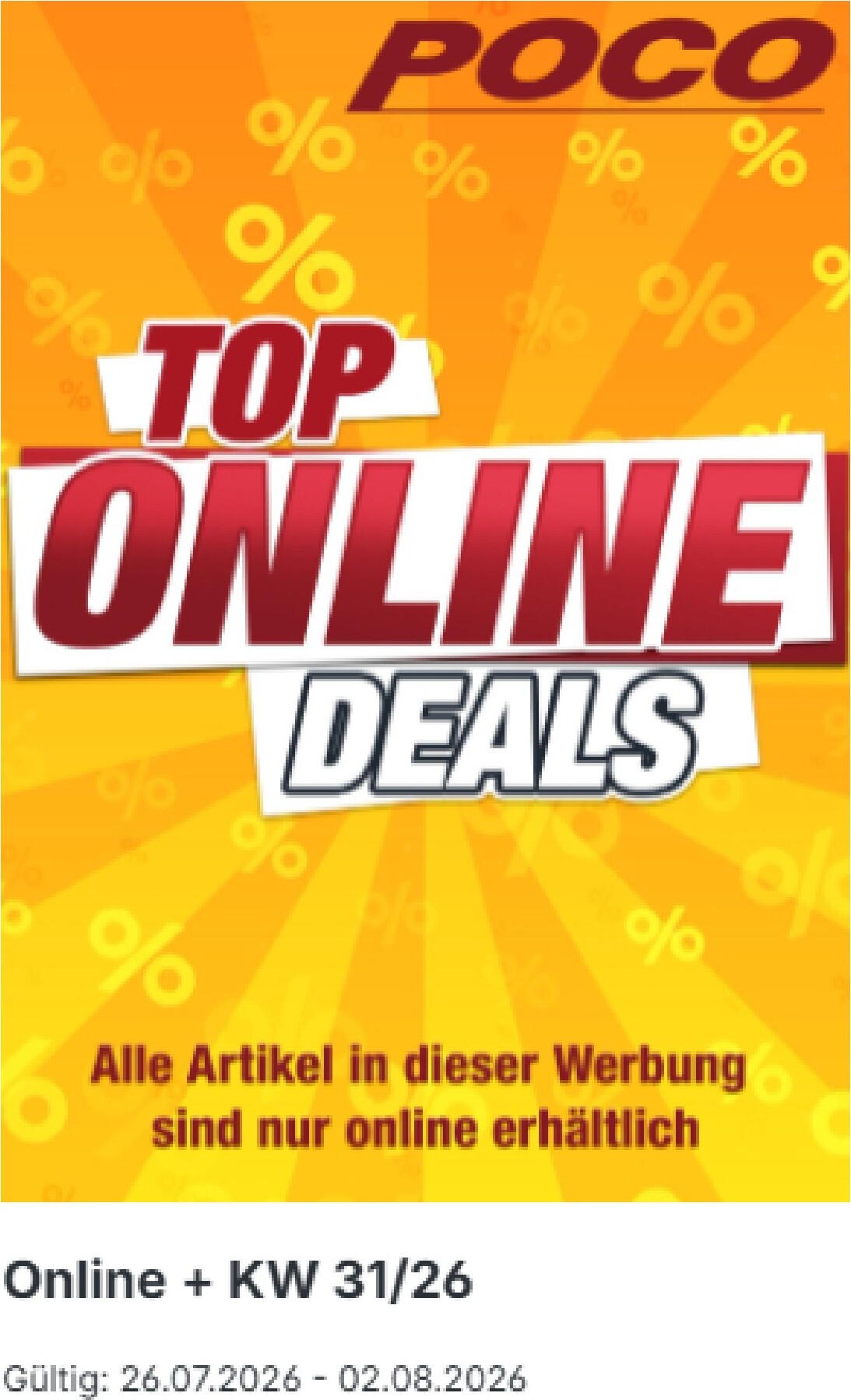 poco - Poco - Online Angebote Prospekt – von Sonntag 26.07.2026 bis Sonntag 02.08.2026 - page: 1