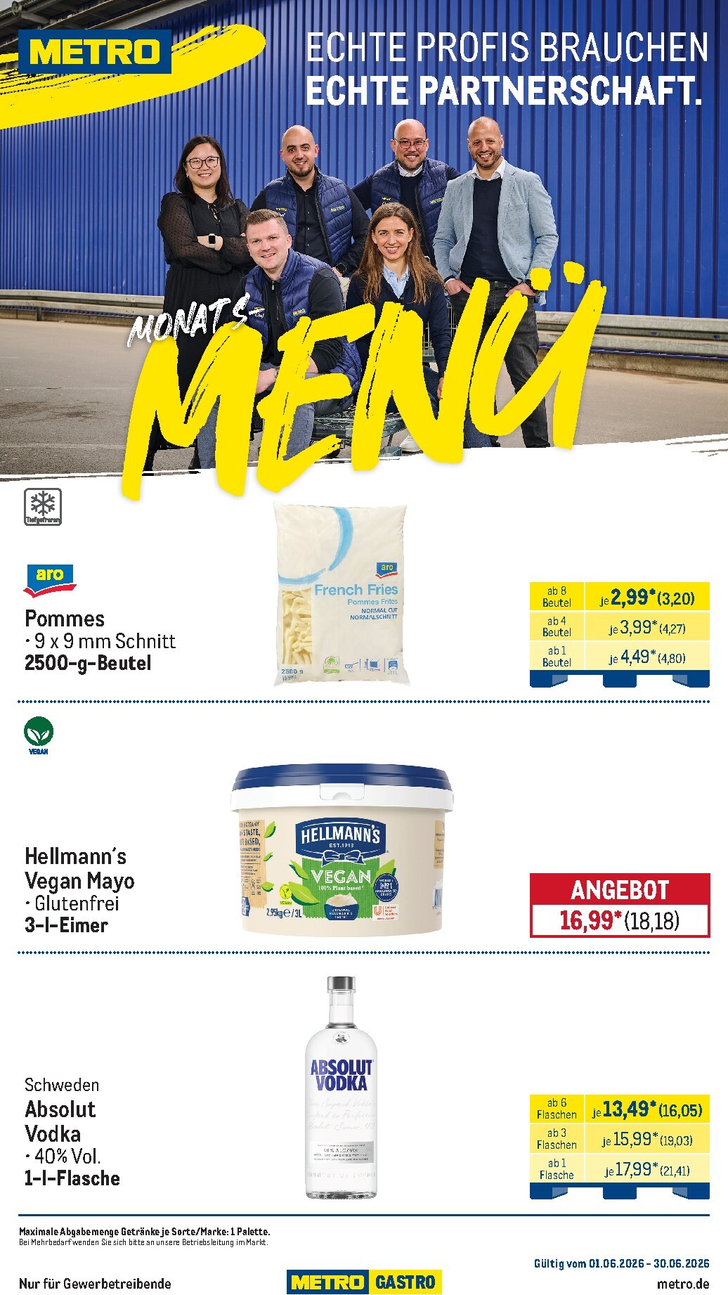 metro - Metro - Monats Menü Prospekt nächste Woche – von Montag 01.06.2026 bis Dienstag 30.06.2026 - page: 1