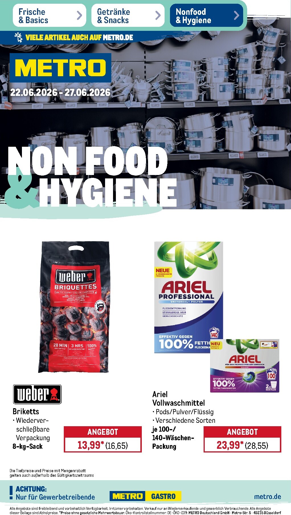 metro - Metro - Non Food Prospekt – von Montag 22.06.2026 bis Samstag 27.06.2026