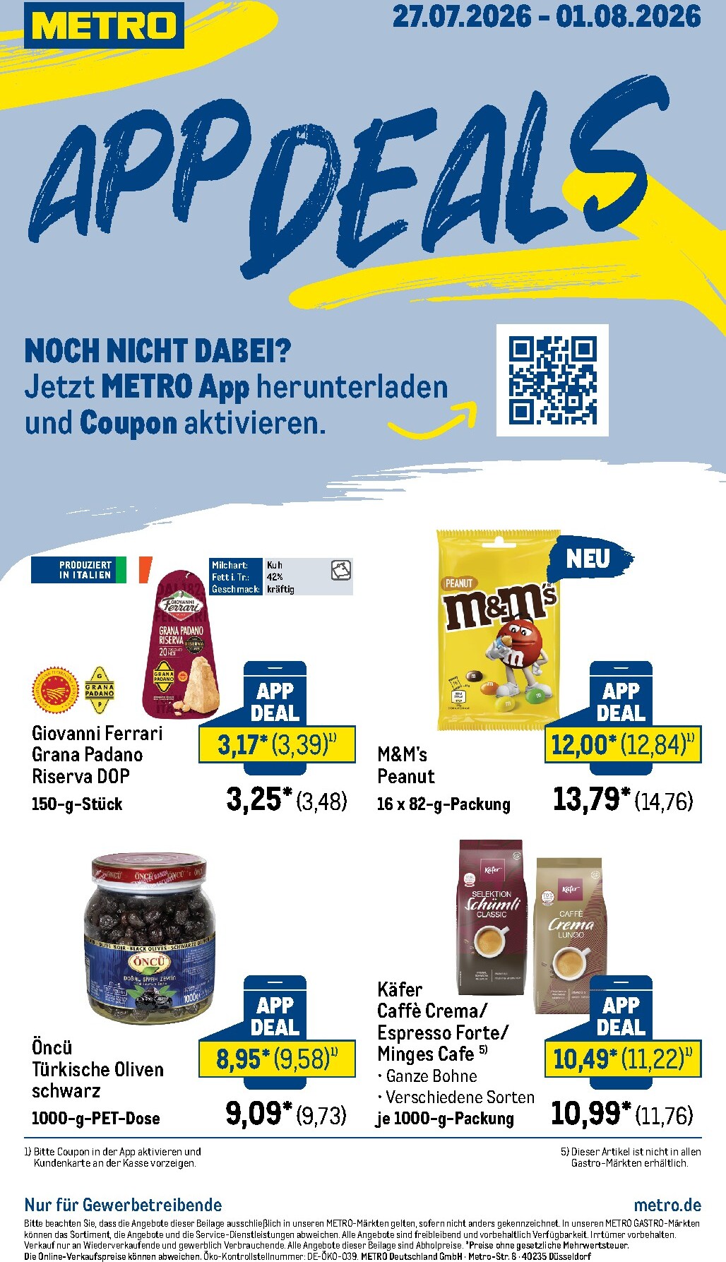 metro - Metro - App Deals Prospekt nächste Woche – von Montag 27.07.2026 bis Samstag 01.08.2026 - page: 1