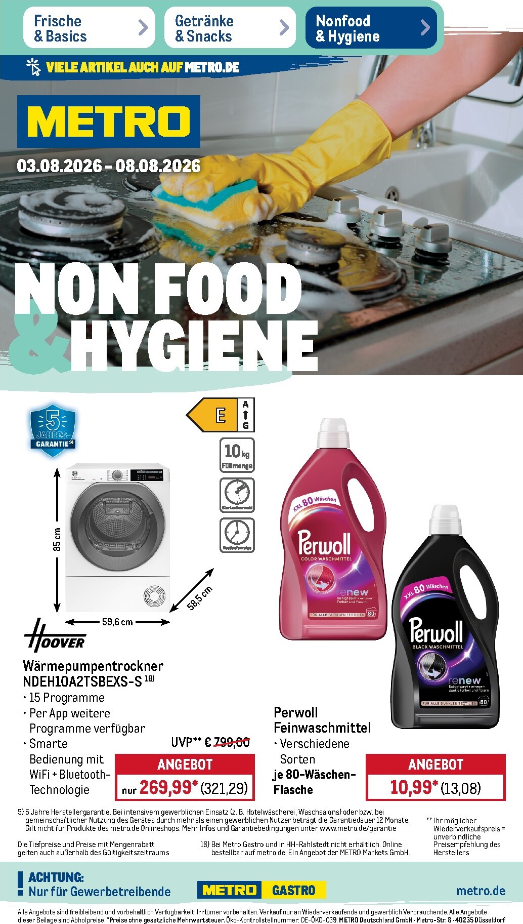 metro - Metro - Non Food & Hygiene Prospekt nächste Woche – von Montag 03.08.2026 bis Samstag 08.08.2026