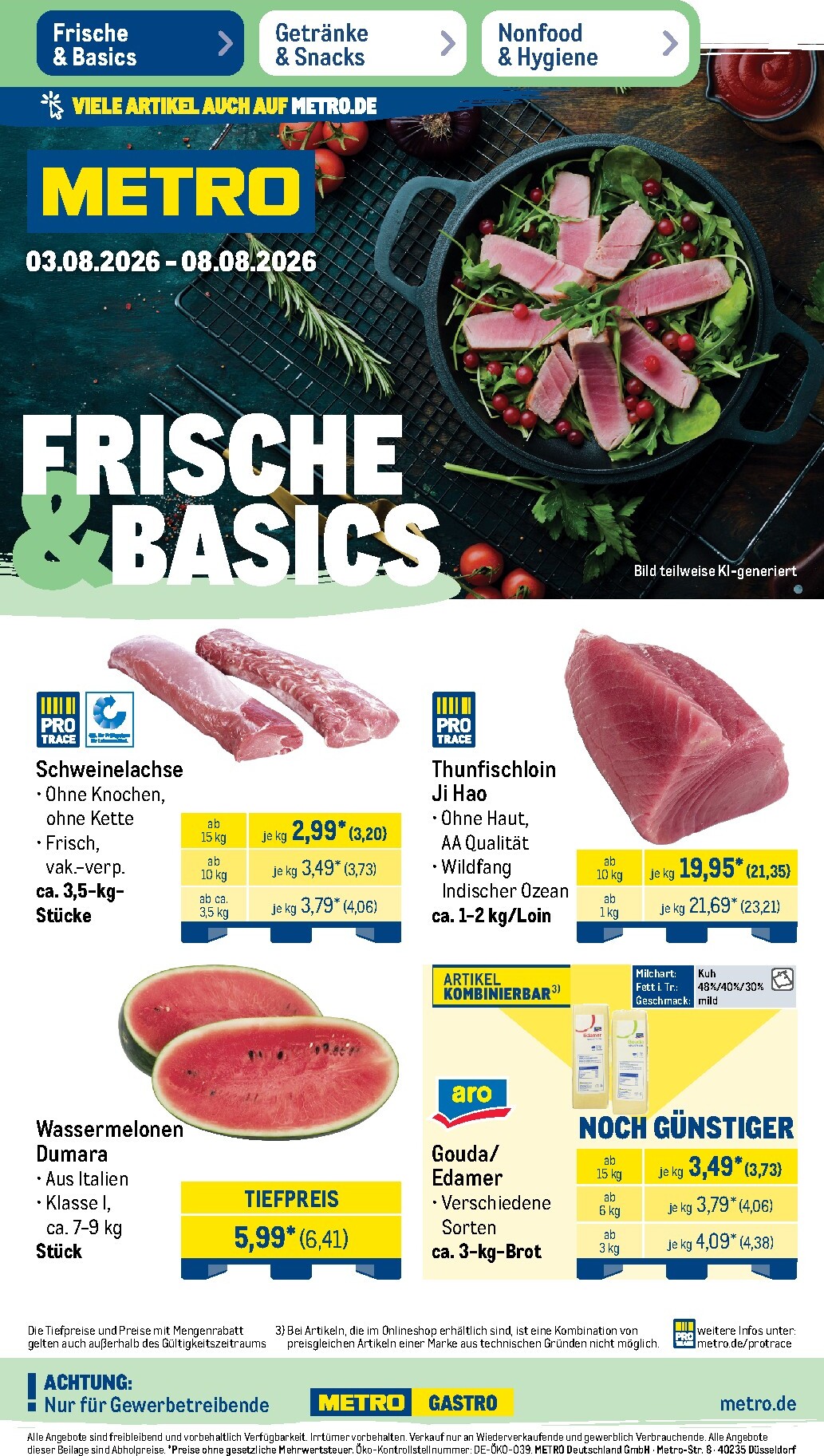 metro - Metro - Wochen Angebote Prospekt – von Montag 03.08.2026 bis Samstag 08.08.2026 - page: 1