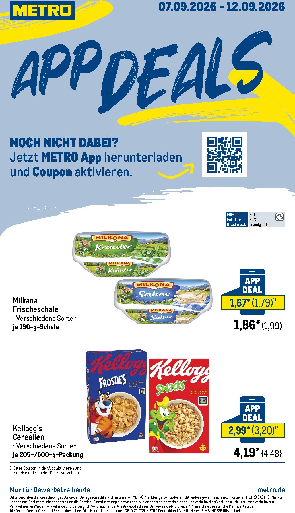 metro - Metro - App Deals Prospekt nächste Woche – von Montag 07.09.2026 bis Samstag 12.09.2026