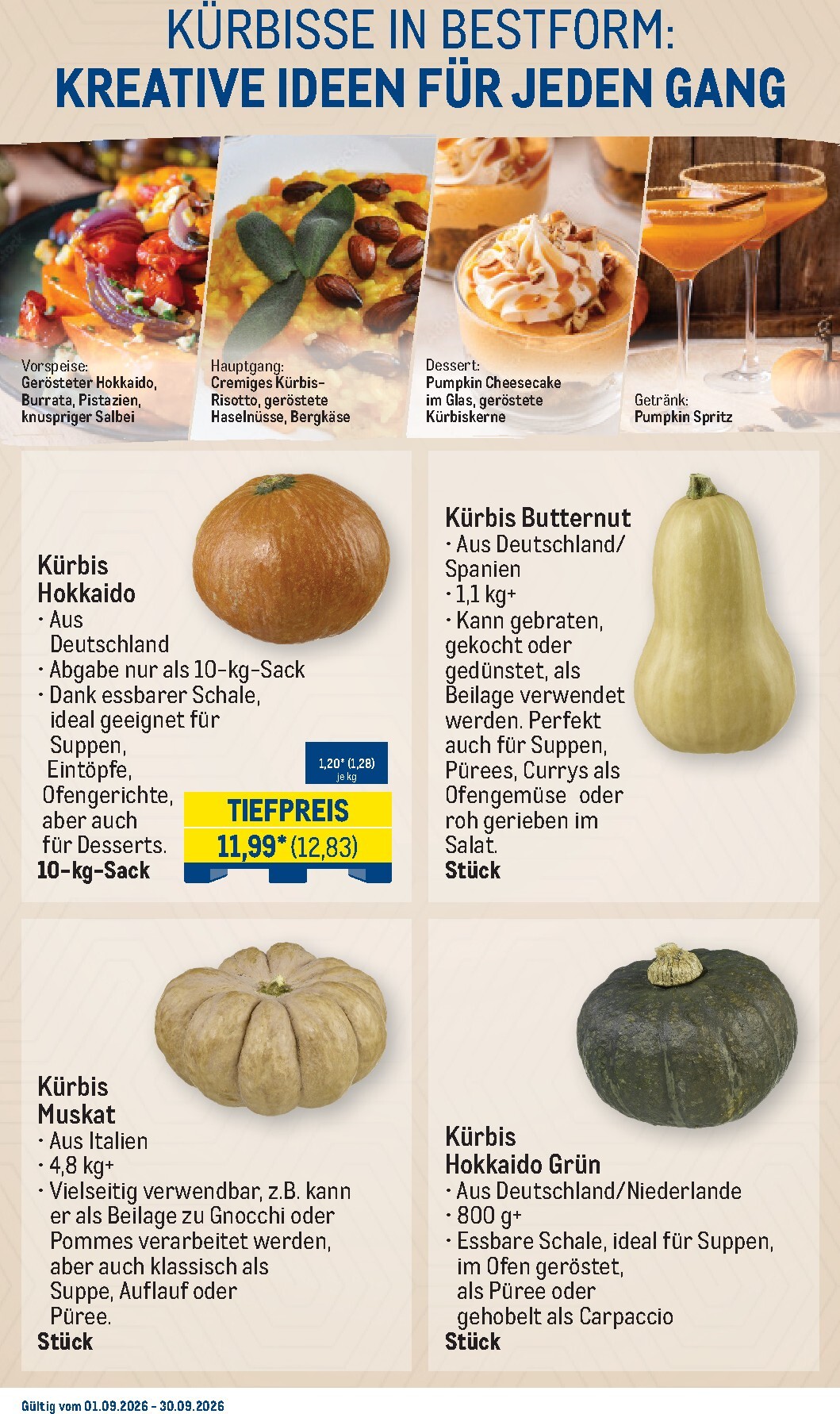 metro - Metro - Monats Menü Prospekt – von Dienstag 01.09.2026 bis Mittwoch 30.09.2026 - page: 12