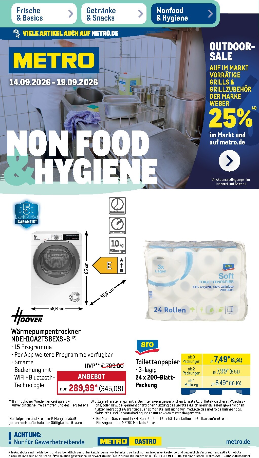 metro - Metro - NonFood Prospekt nächste Woche – von Montag 14.09.2026 bis Samstag 19.09.2026