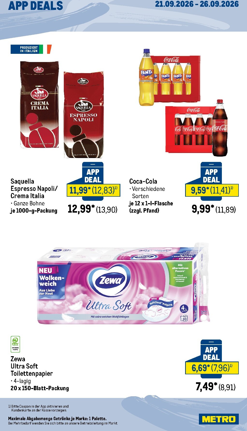 metro - Metro - App Deals Prospekt nächste Woche – von Montag 21.09.2026 bis Samstag 26.09.2026 - page: 2