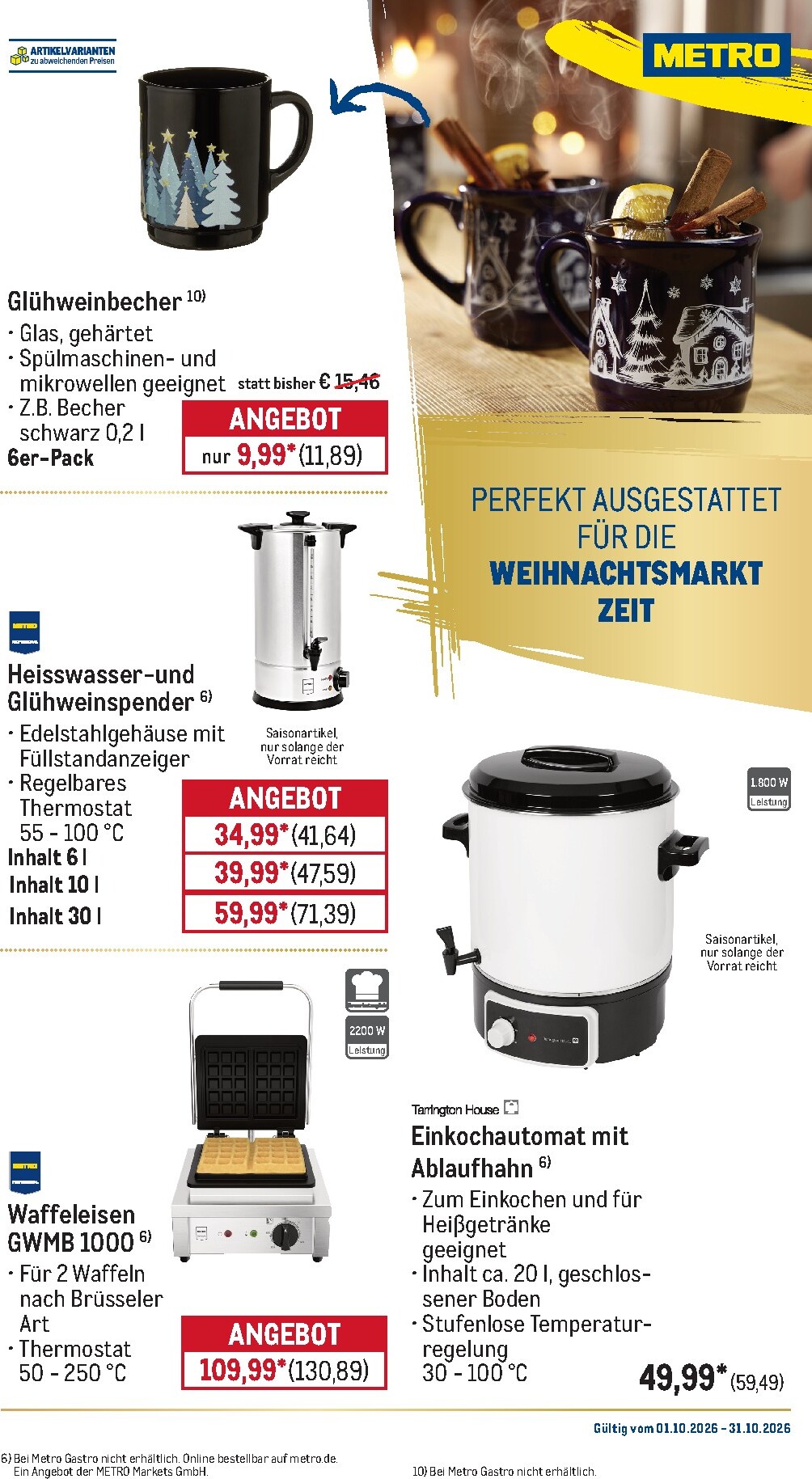 metro - Metro - Monats-Menü Prospekt nächste Woche – von Donnerstag 01.10.2026 bis Samstag 31.10.2026 - page: 8