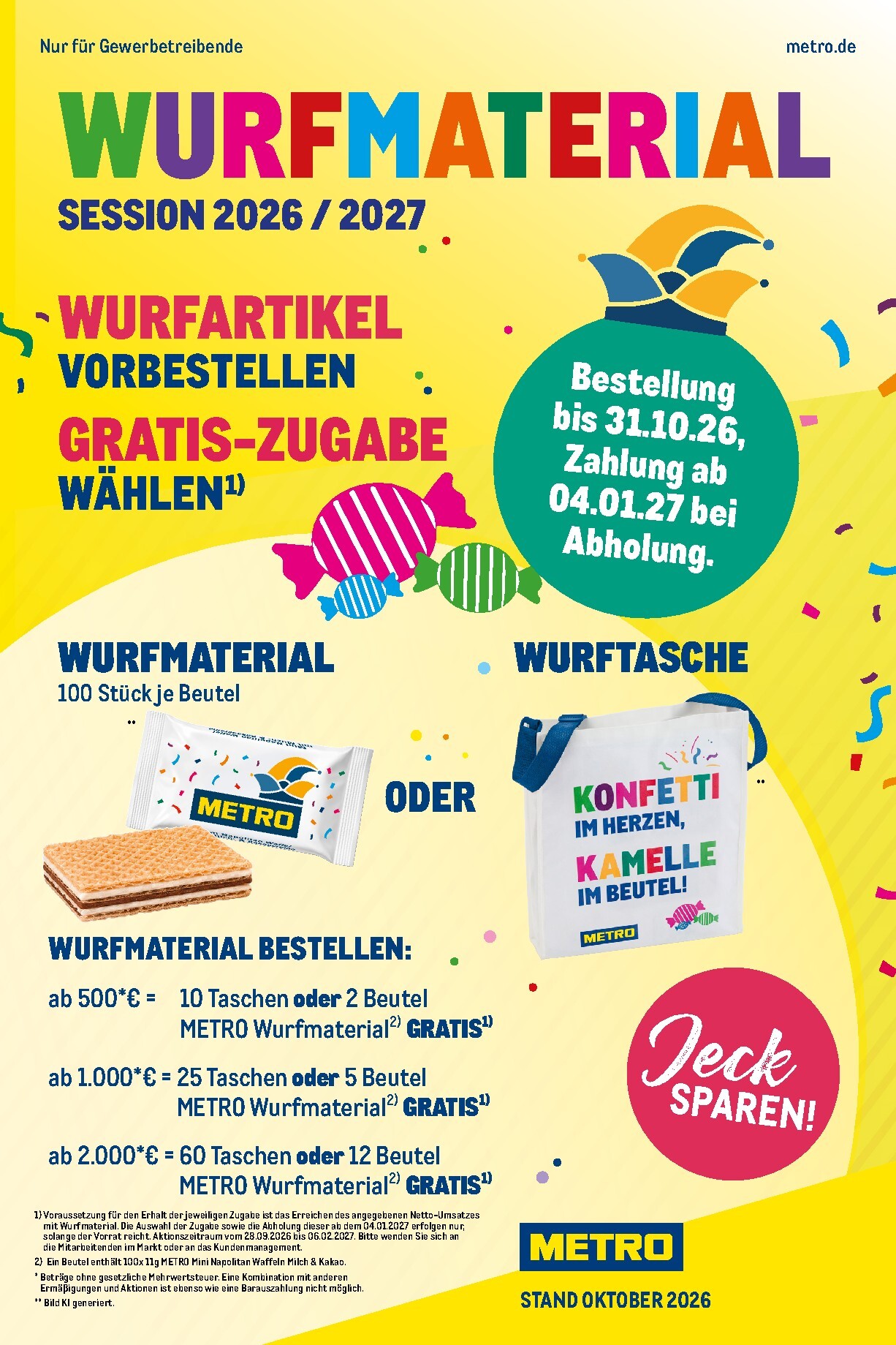 metro - Metro - Wurfmaterial Karneval Prospekt nächste Woche – von Donnerstag 01.10.2026 bis Sonntag 28.02.2027