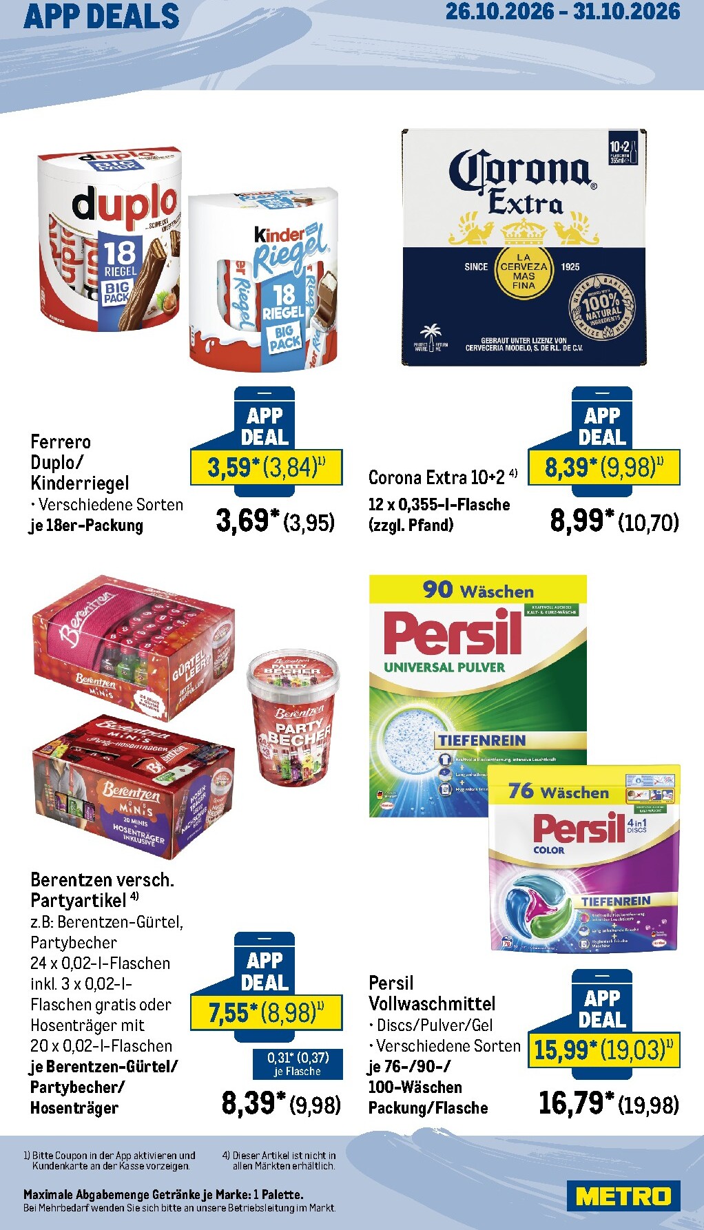metro - Metro - App Deals Prospekt nächste Woche – von Montag 26.10.2026 bis Samstag 31.10.2026 - page: 2
