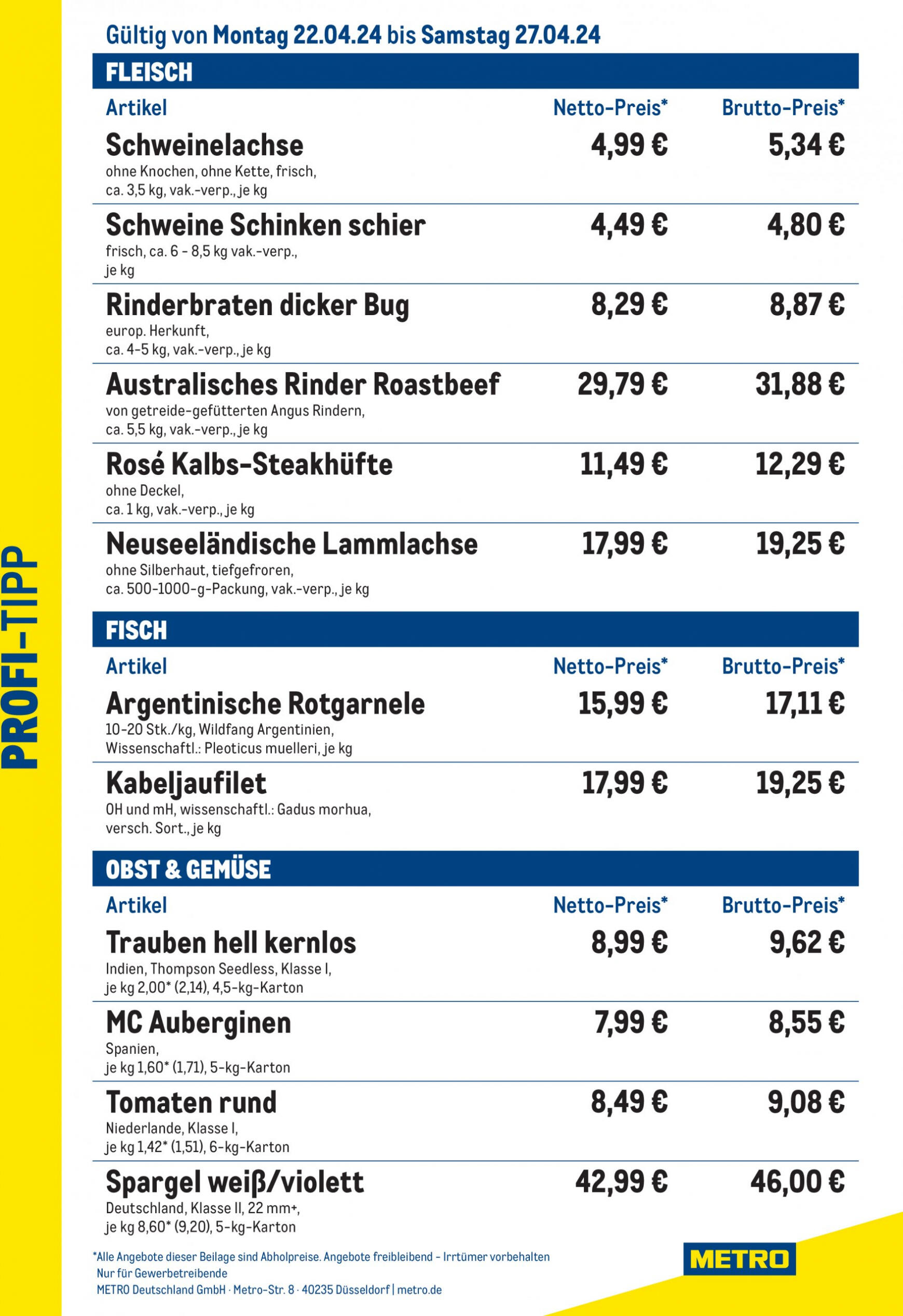 metro - Flyer Metro - Profi-Tipp aktuell 22.04. - 27.04. - page: 1