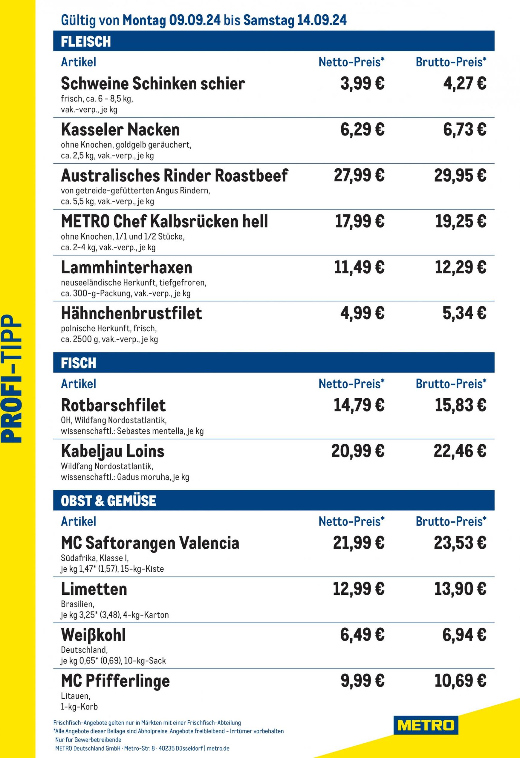 metro - Metro - Profi-Tipp-Prospekt gültig ab 09.09. - 14.09. - page: 1