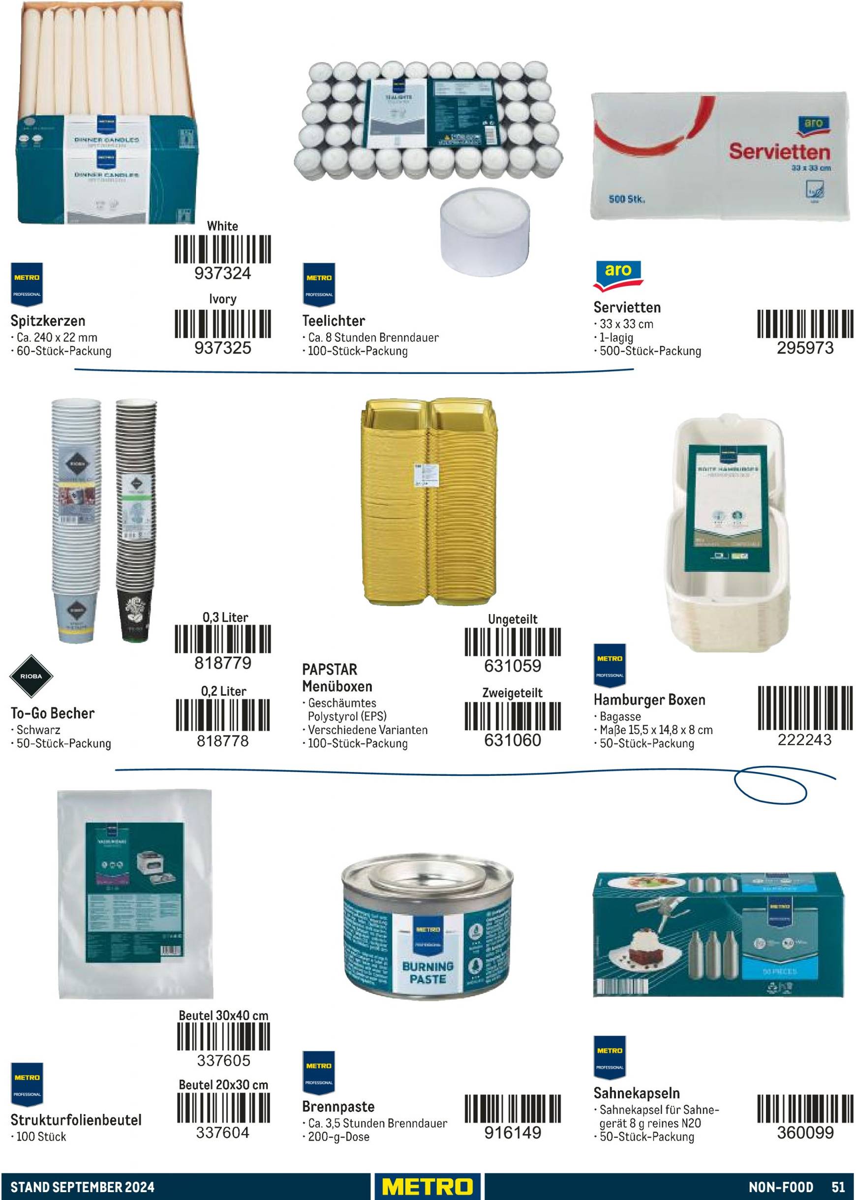 metro - Metro - Sortimentskatalog Lieferservice-Prospekt gültig ab 01.09. - 31.12. - page: 51