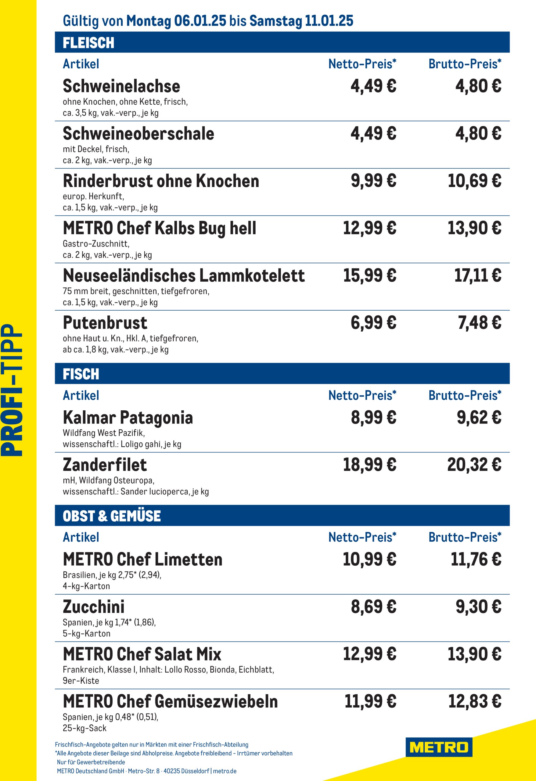 metro - Metro - Profi-Tipp-Prospekt gültig von 06.01. bis 11.01.