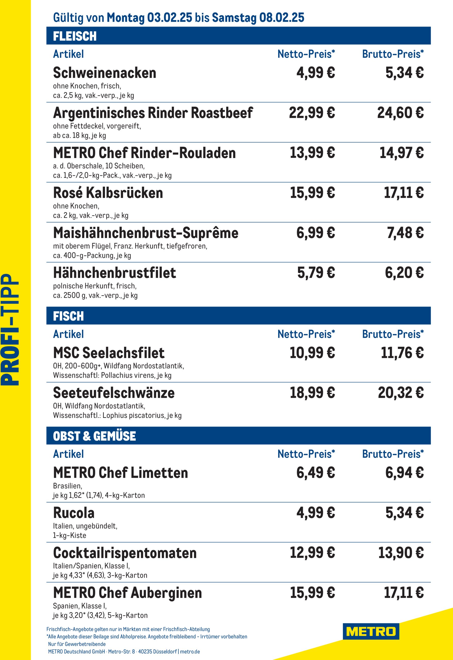 metro - Metro - Profi-Tipp-Prospekt gültig von 03.02. bis 08.02.