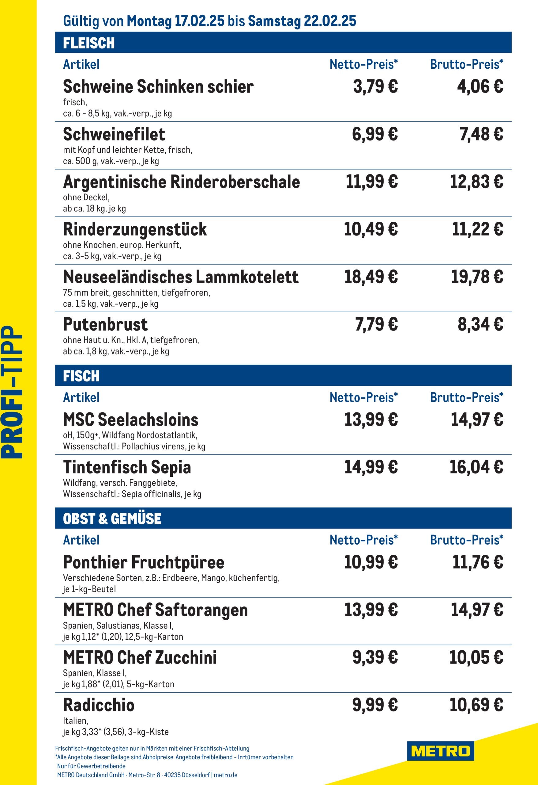 metro - Metro - Profi-Tipp-Prospekt gültig von 17.02. bis 22.02.