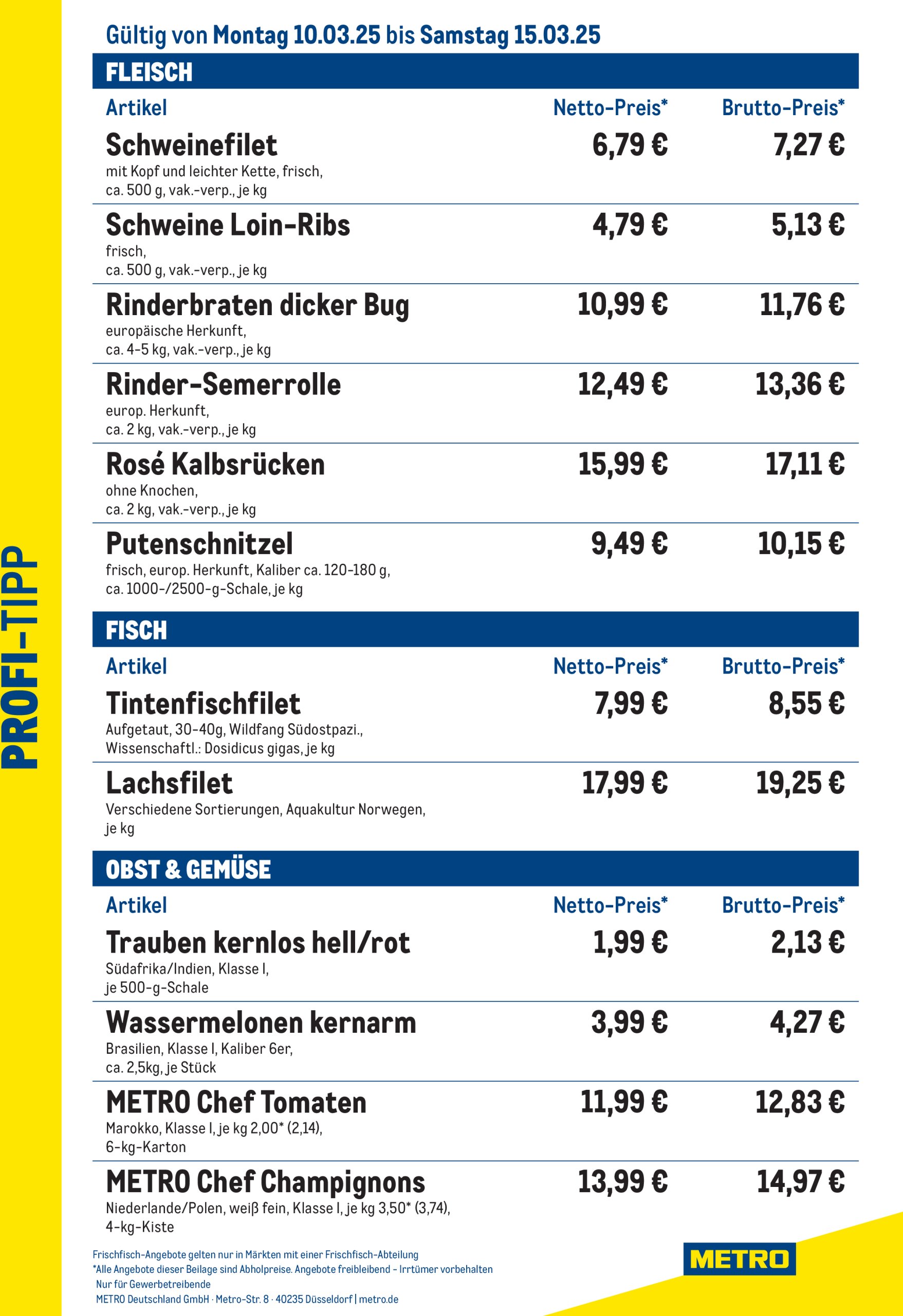 metro - Metro - Profi-Tipp-Prospekt gültig von 10.03. bis 15.03.