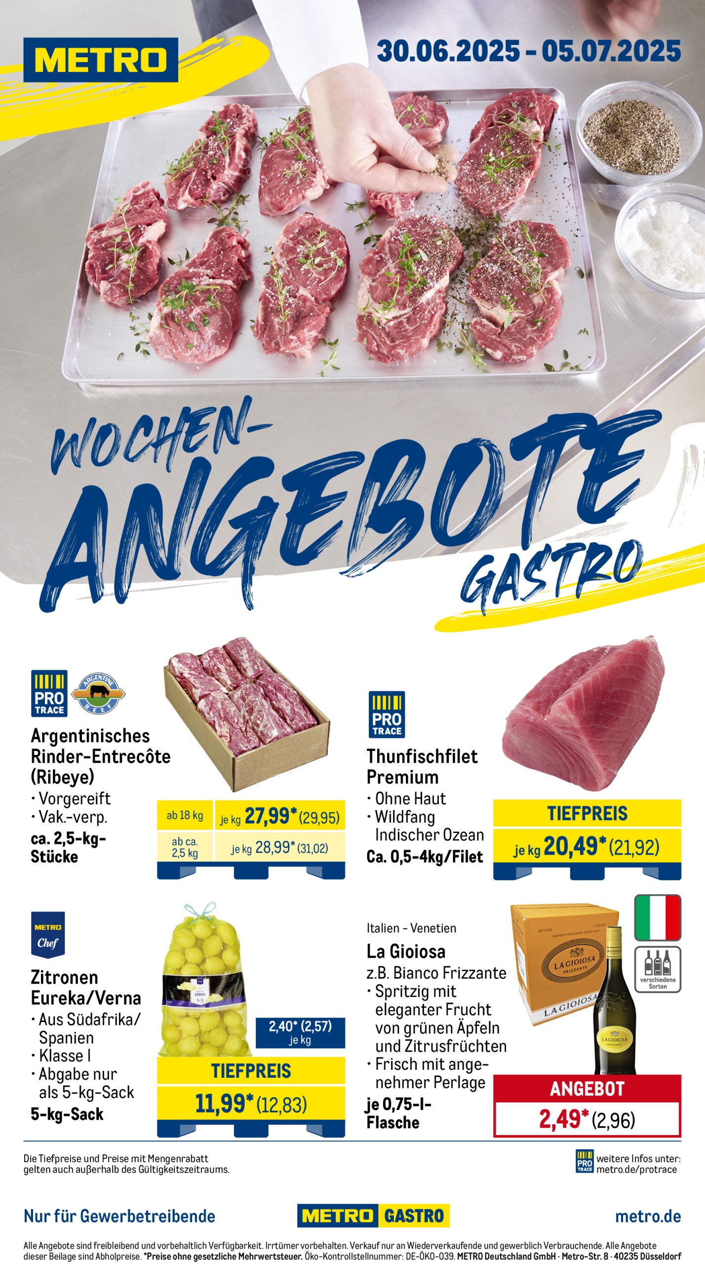 metro - Metro - Wochen-Angebote Gastro-Prospekt gültig vom 30.06. bis 05.07.