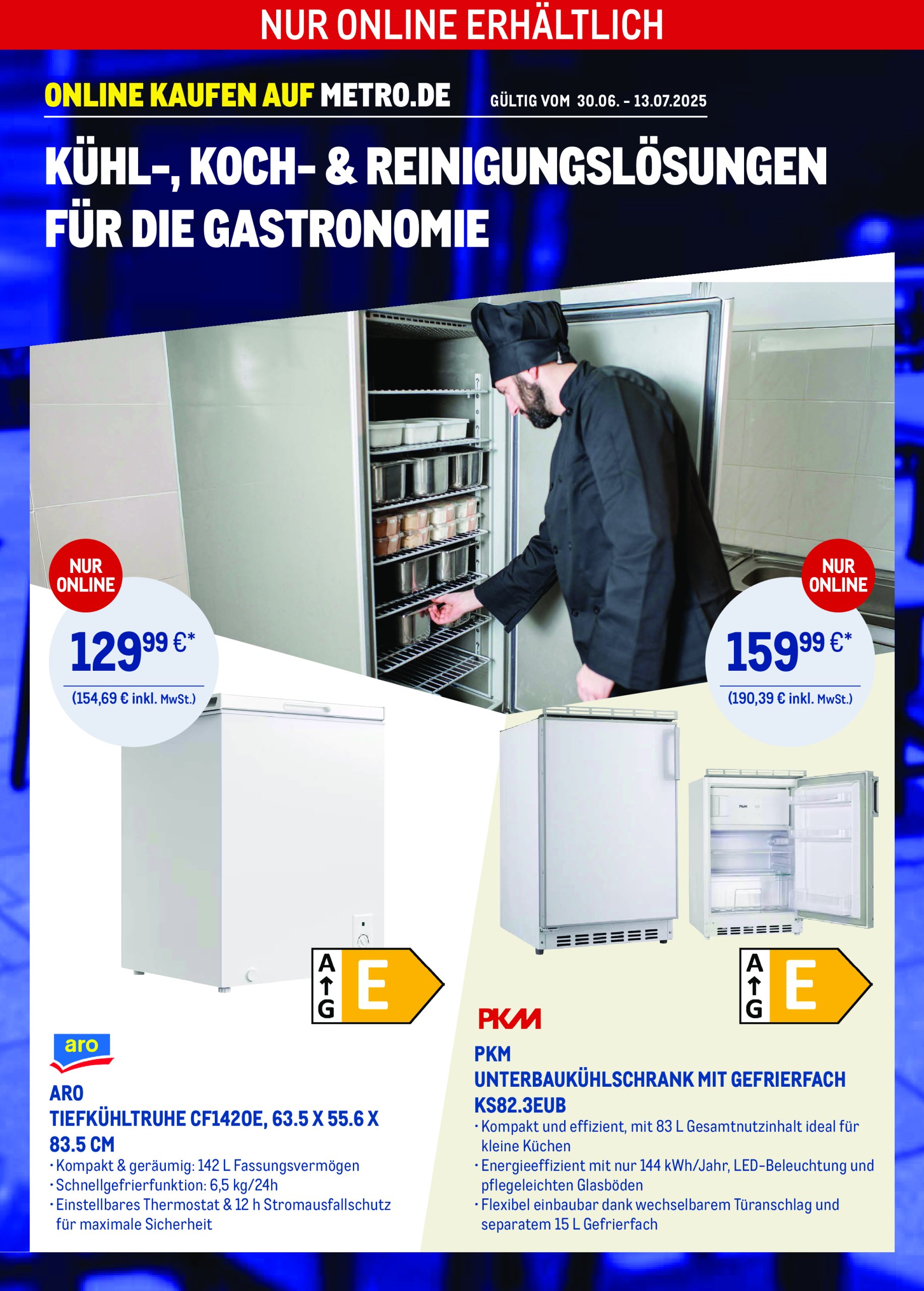 metro - Metro - Online: Kühlen, Kochen, Reinigen-Prospekt gültig vom 30.06. bis 13.07.
