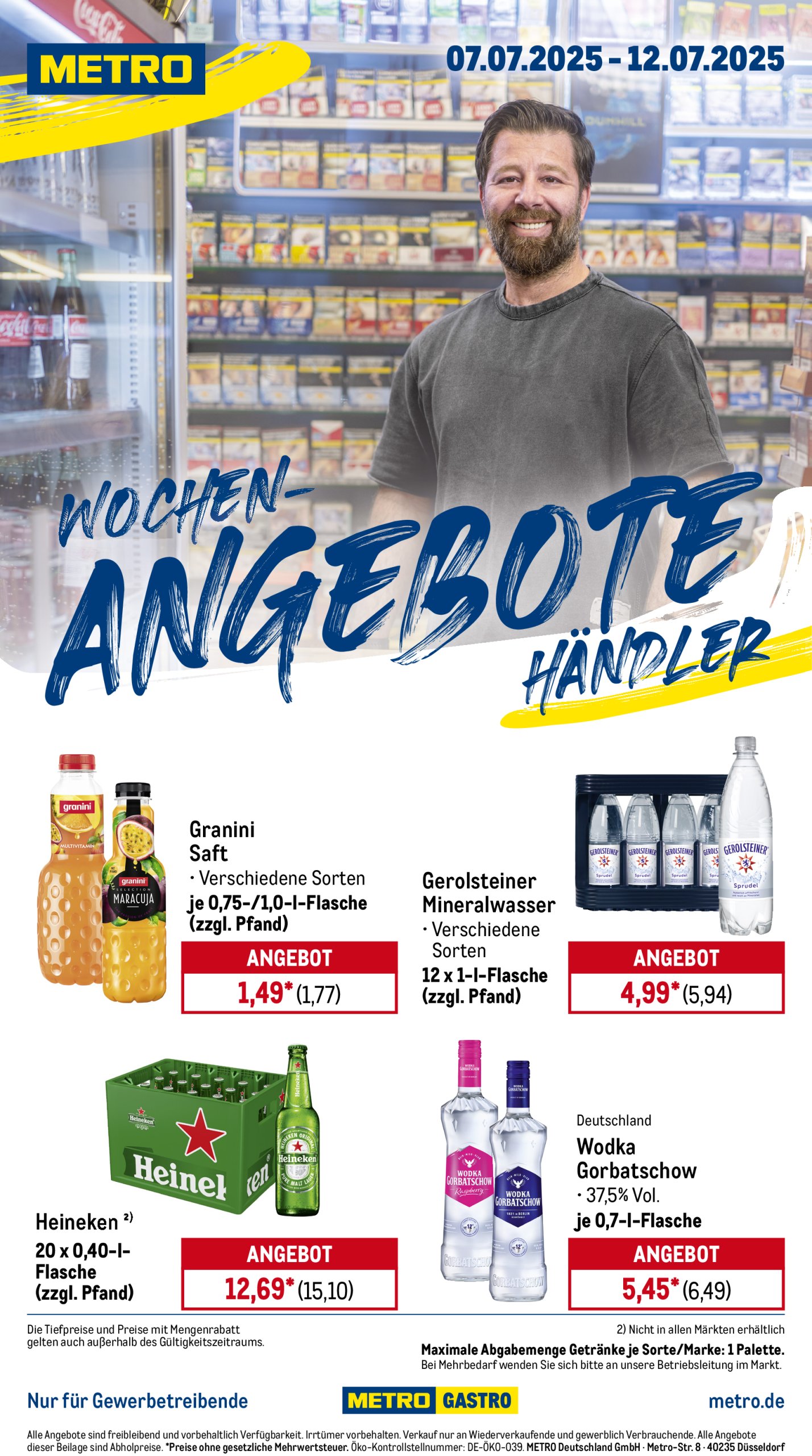 metro - Metro - Wochen-Angebote Händler-Prospekt gültig vom 07.07. bis 12.07.