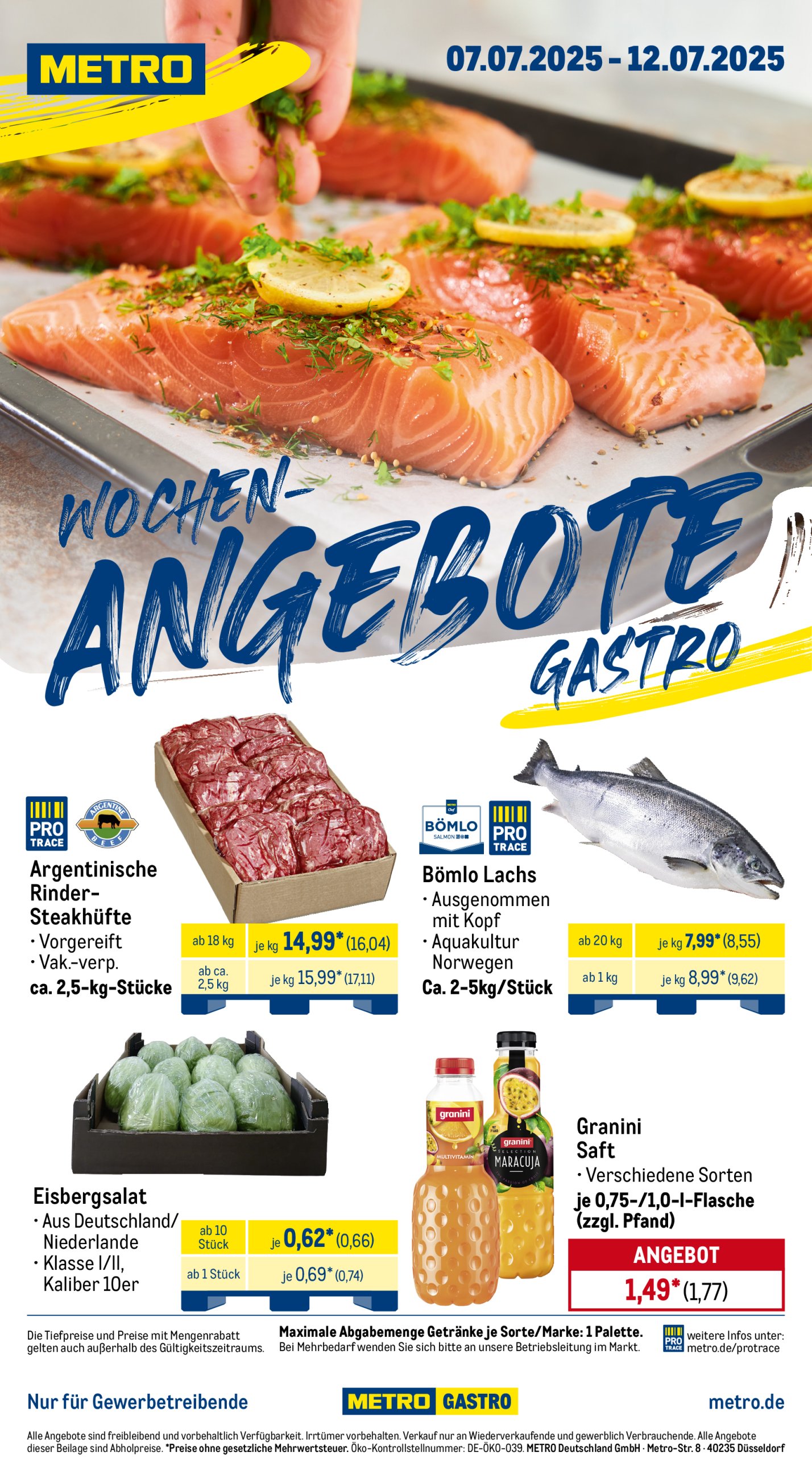 metro - Metro - Wochen-Angebote Gastro-Prospekt gültig vom 07.07. bis 12.07.