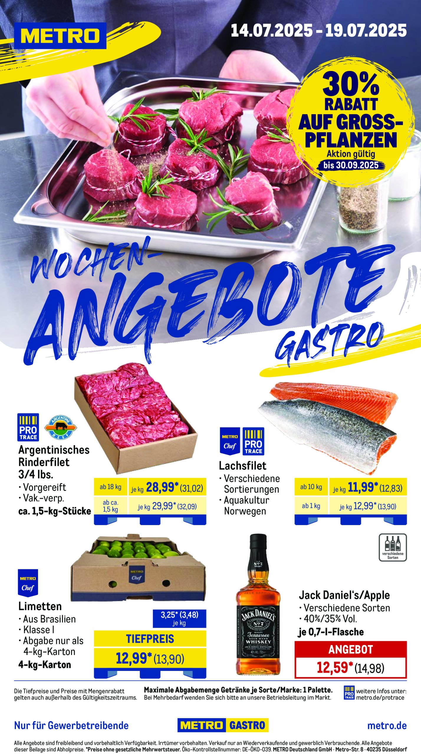 metro - Metro - Wochen-Angebote Gastro-Prospekt gültig vom 14.07. bis 19.07.