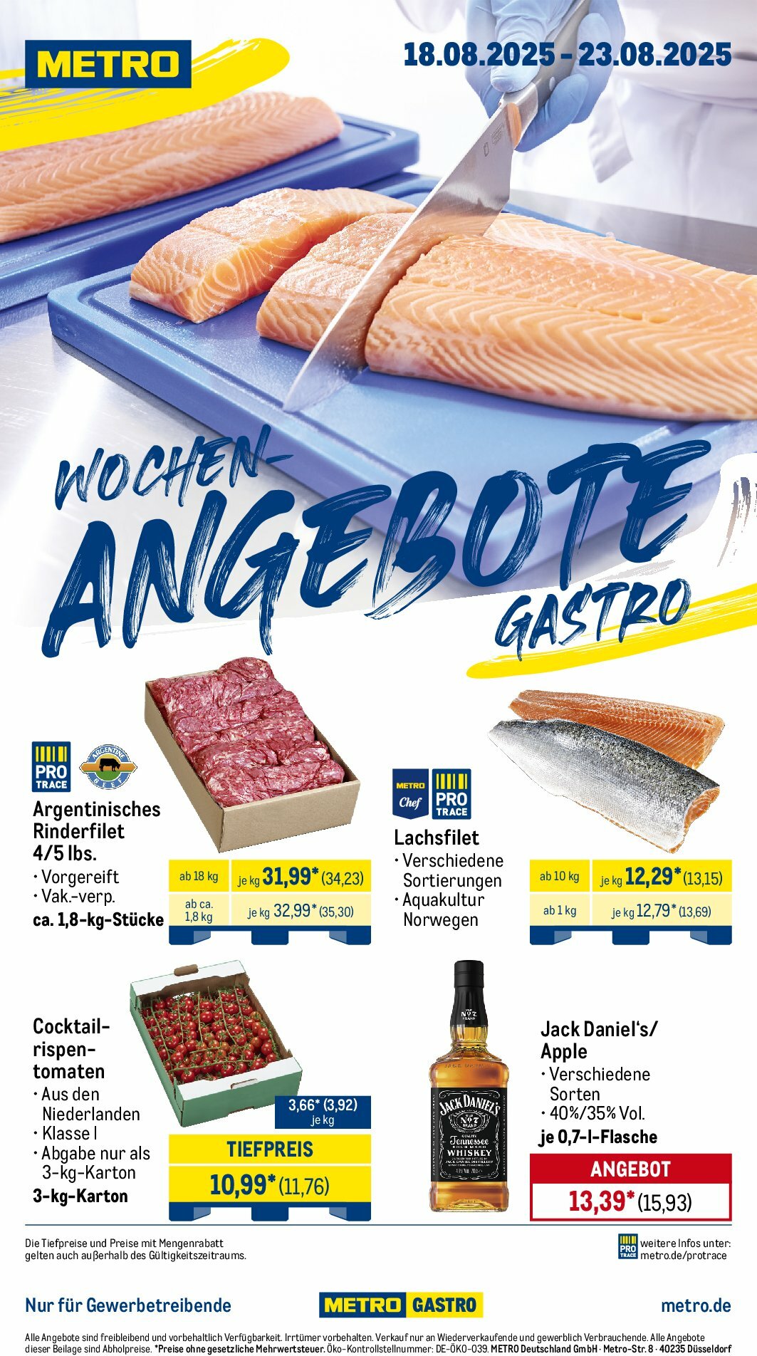 metro - Metro - Wochen-Angebote Gastro-Prospekt gültig vom 18.08. bis 23.08.
