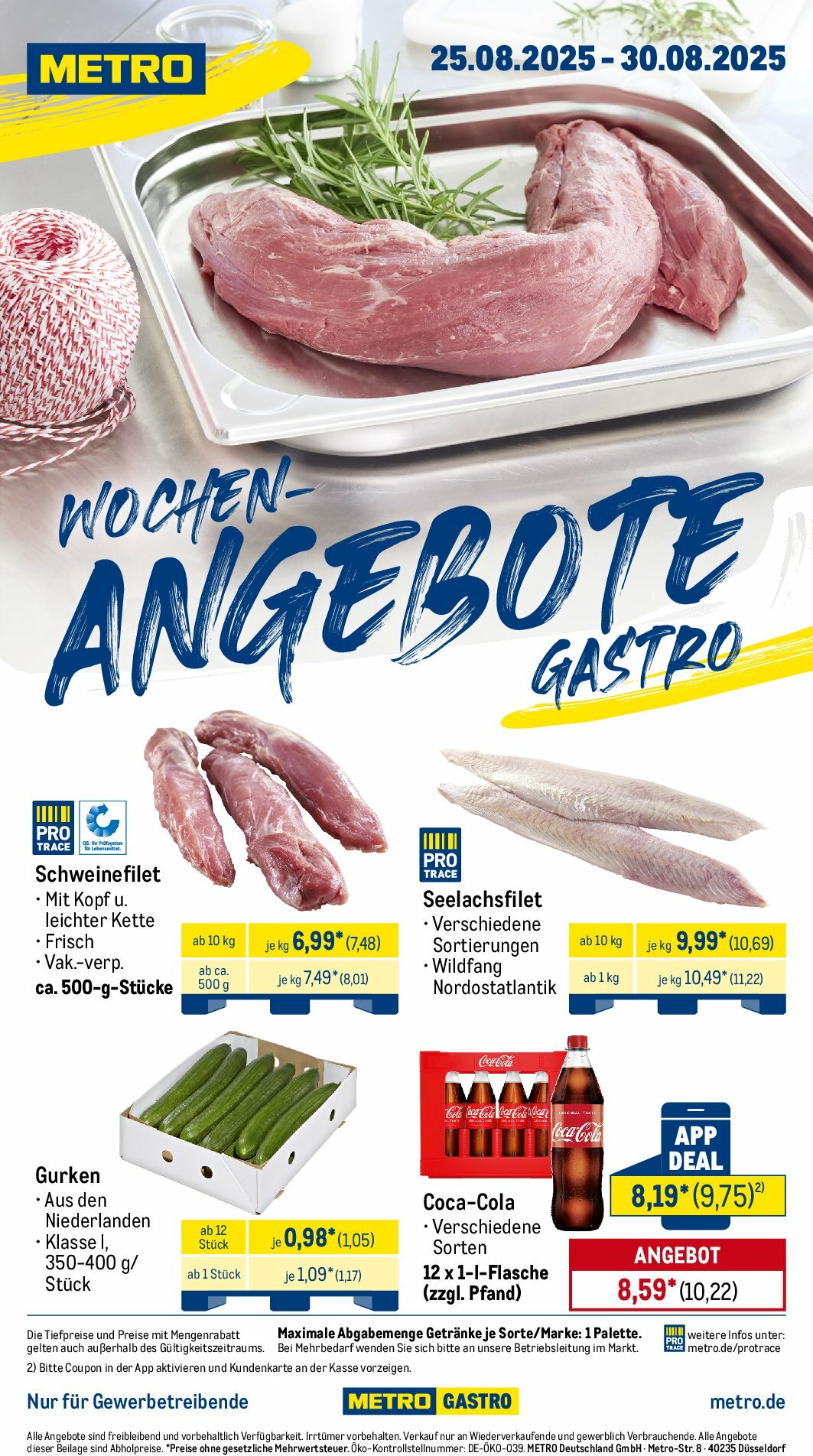 metro - Metro - Wochen-Angebote Gastro-Prospekt gültig vom 25.08. bis 30.08.