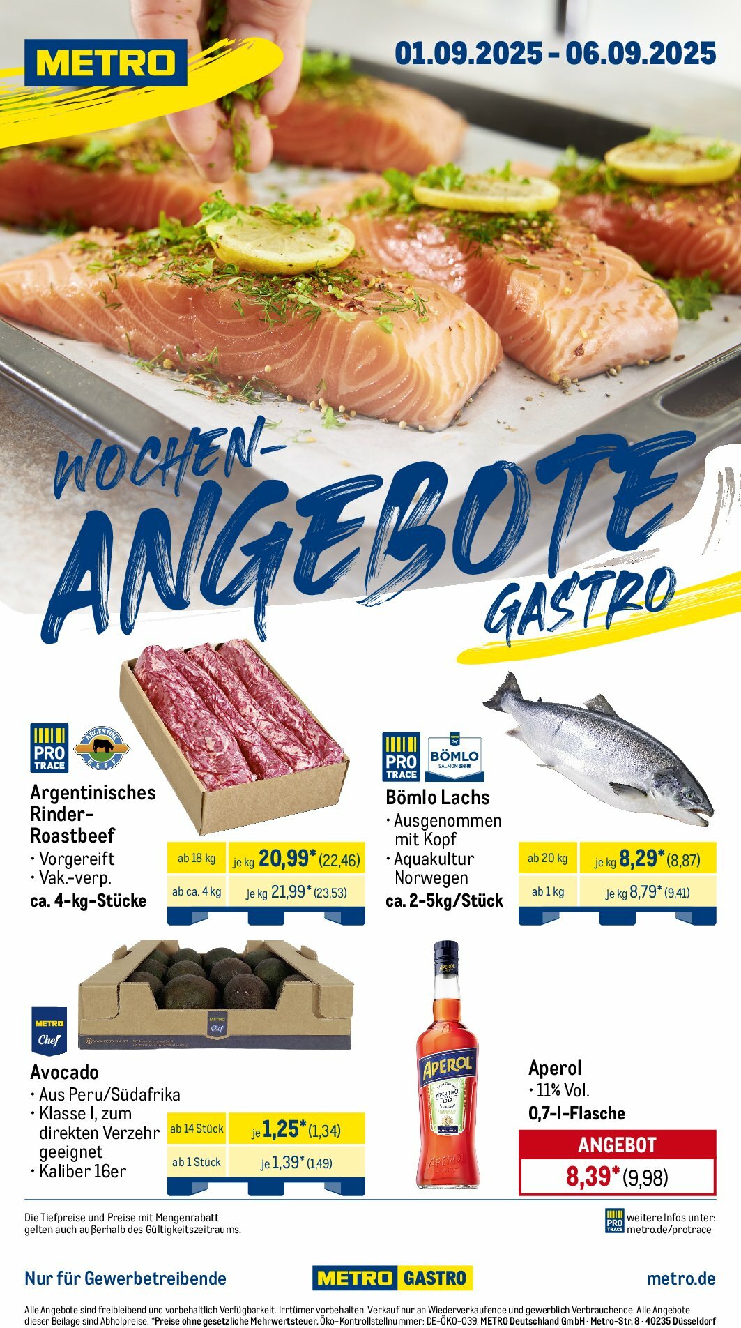 metro - Metro - Wochen-Angebote Gastro-Prospekt gültig vom 01.09. bis 06.09.