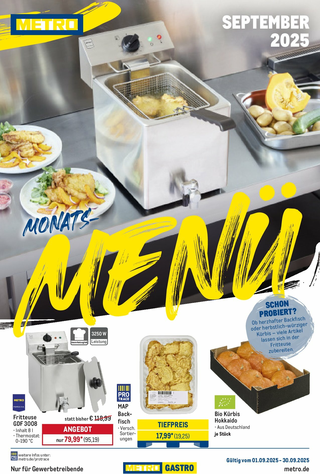metro - Metro - Monats-Menü-Prospekt gültig vom 01.09. bis 30.09.