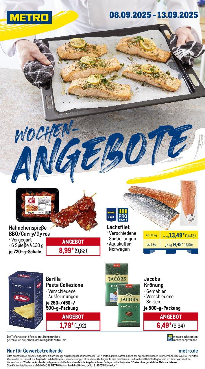 metro - Metro - Wochen-Angebote-Prospekt gültig vom 08.09. bis 13.09.