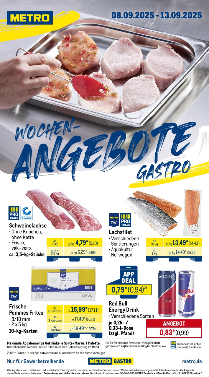 metro - Metro - Wochen-Angebote Gastro-Prospekt gültig vom 08.09. bis 13.09.