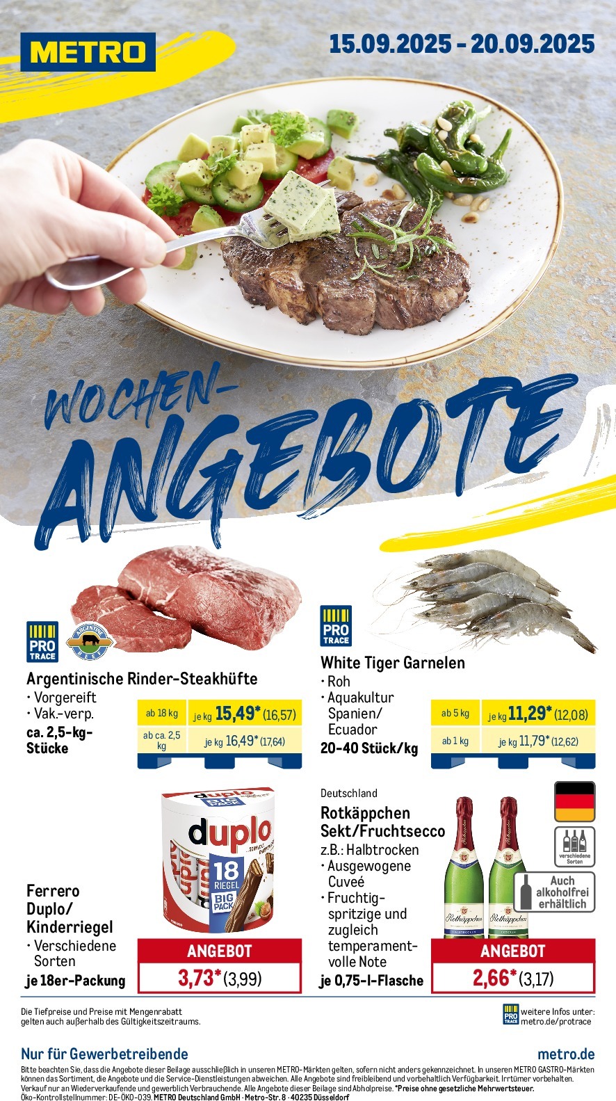 metro - Metro - Wochen-Angebote-Prospekt gültig vom 15.09. bis 20.09.