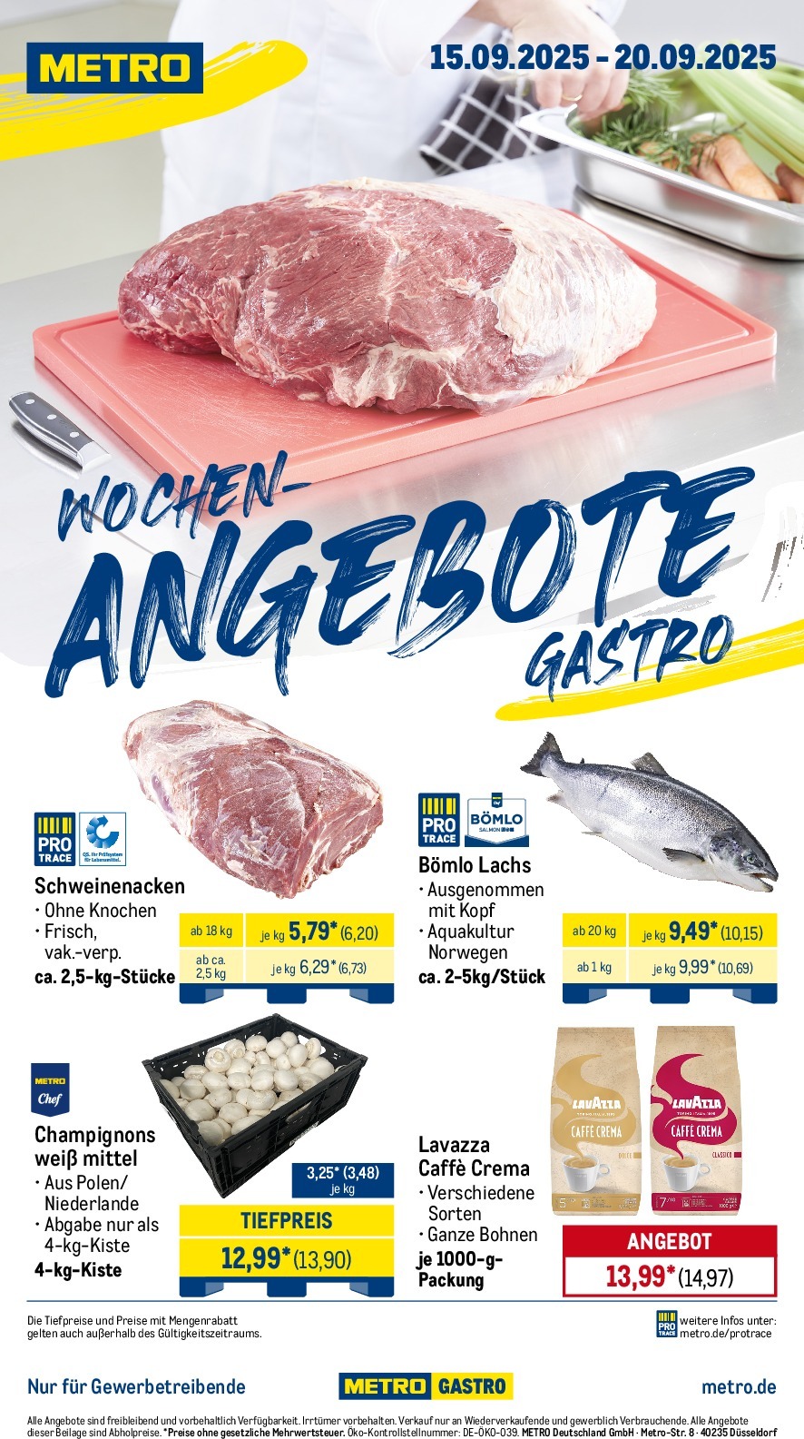 metro - Metro - Wochen-Angebote Gastro-Prospekt gültig vom 15.09. bis 20.09.