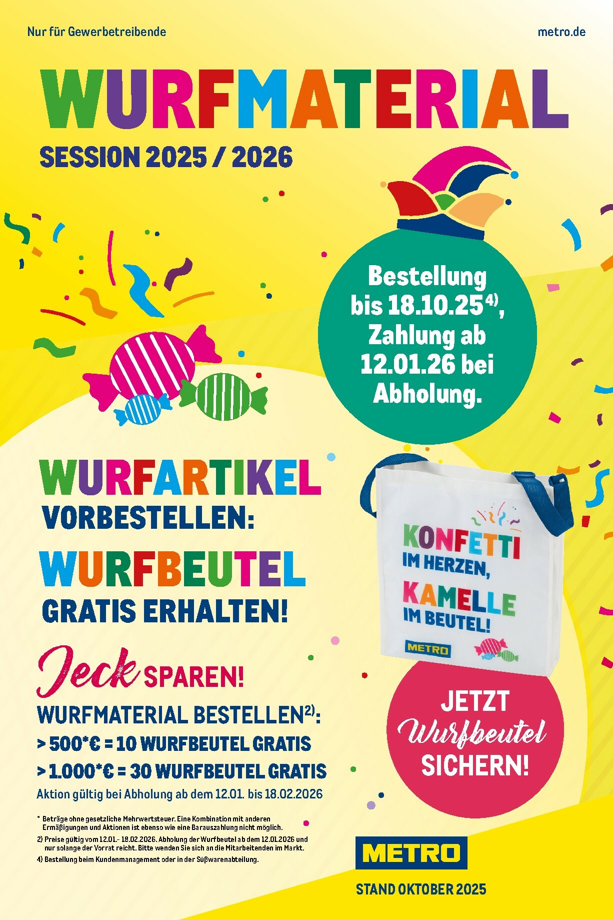 metro - Metro - Wurfmaterial Karneval-Prospekt gültig vom 18.10. bis 12.01.