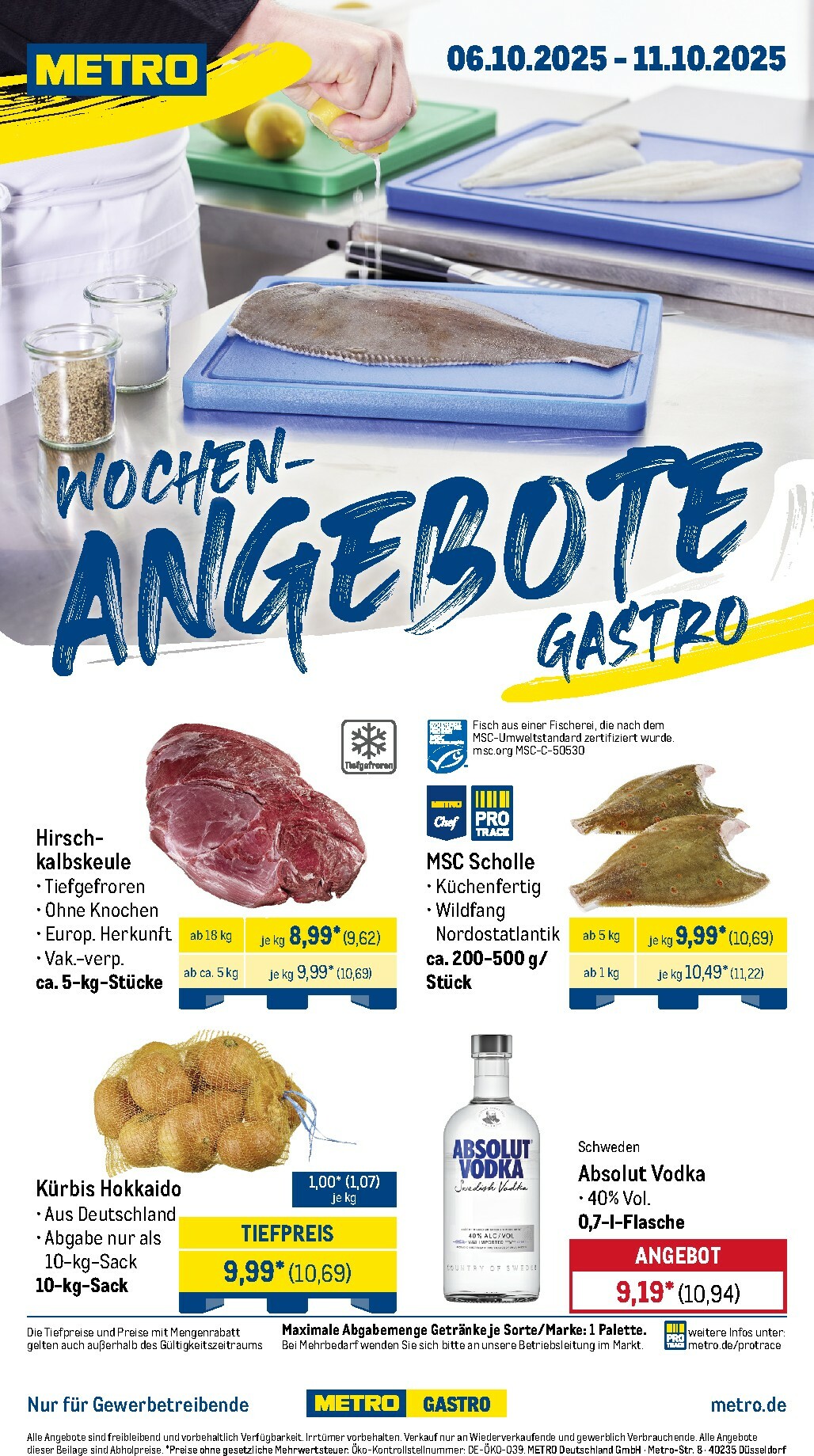 metro - Metro - Wochen-Angebote Gastro-Prospekt gültig vom 06.10. bis 11.10.