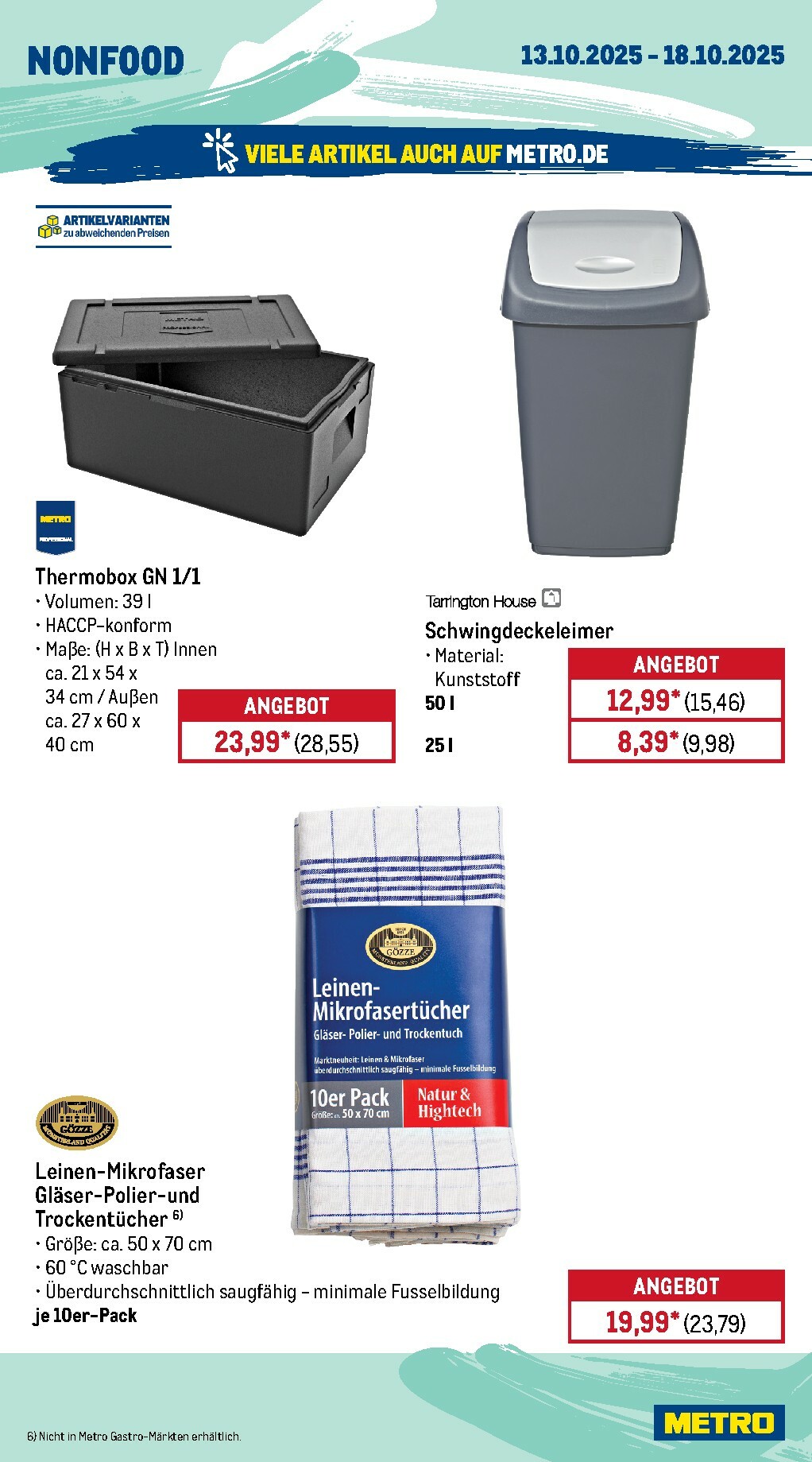 metro - Metro - Wochen-Angebote Gastro-Prospekt gültig vom 13.10. bis 18.10. - page: 20