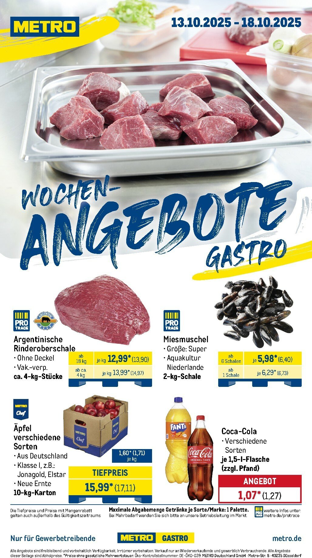 metro - Metro - Wochen-Angebote Gastro-Prospekt gültig vom 13.10. bis 18.10.