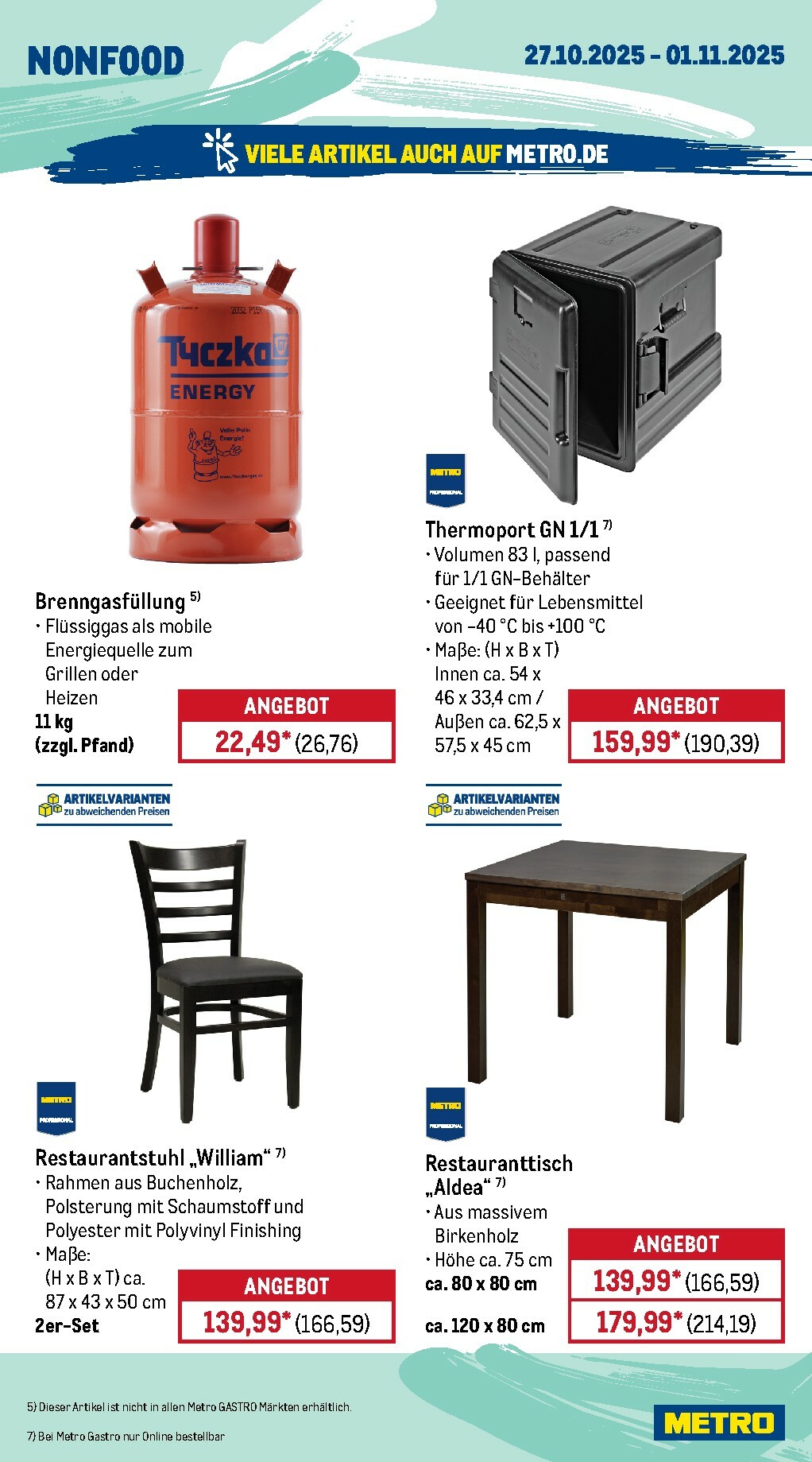 metro - Metro - Wochen-Angebote Gastro-Prospekt gültig vom 27.10. bis 01.11. - page: 20