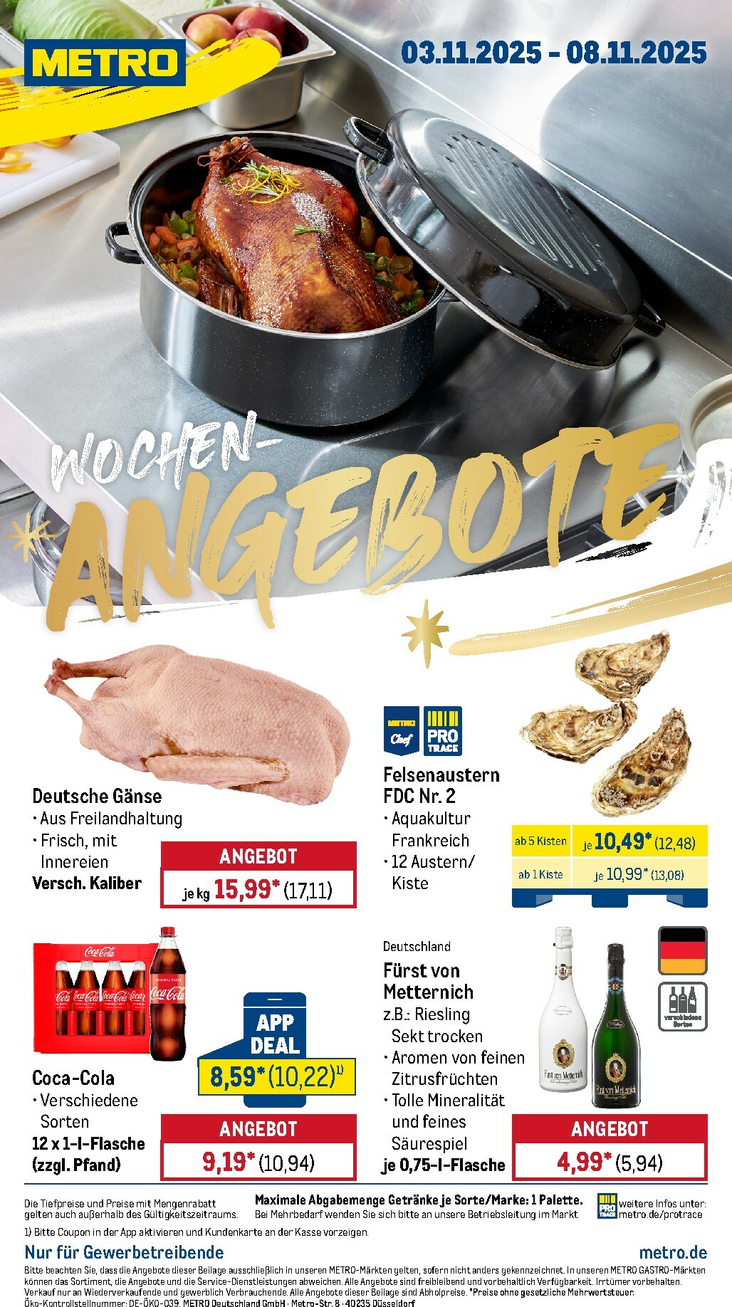 metro - Metro - Wochen-Angebote-Prospekt gültig vom 03.11. bis 08.11.