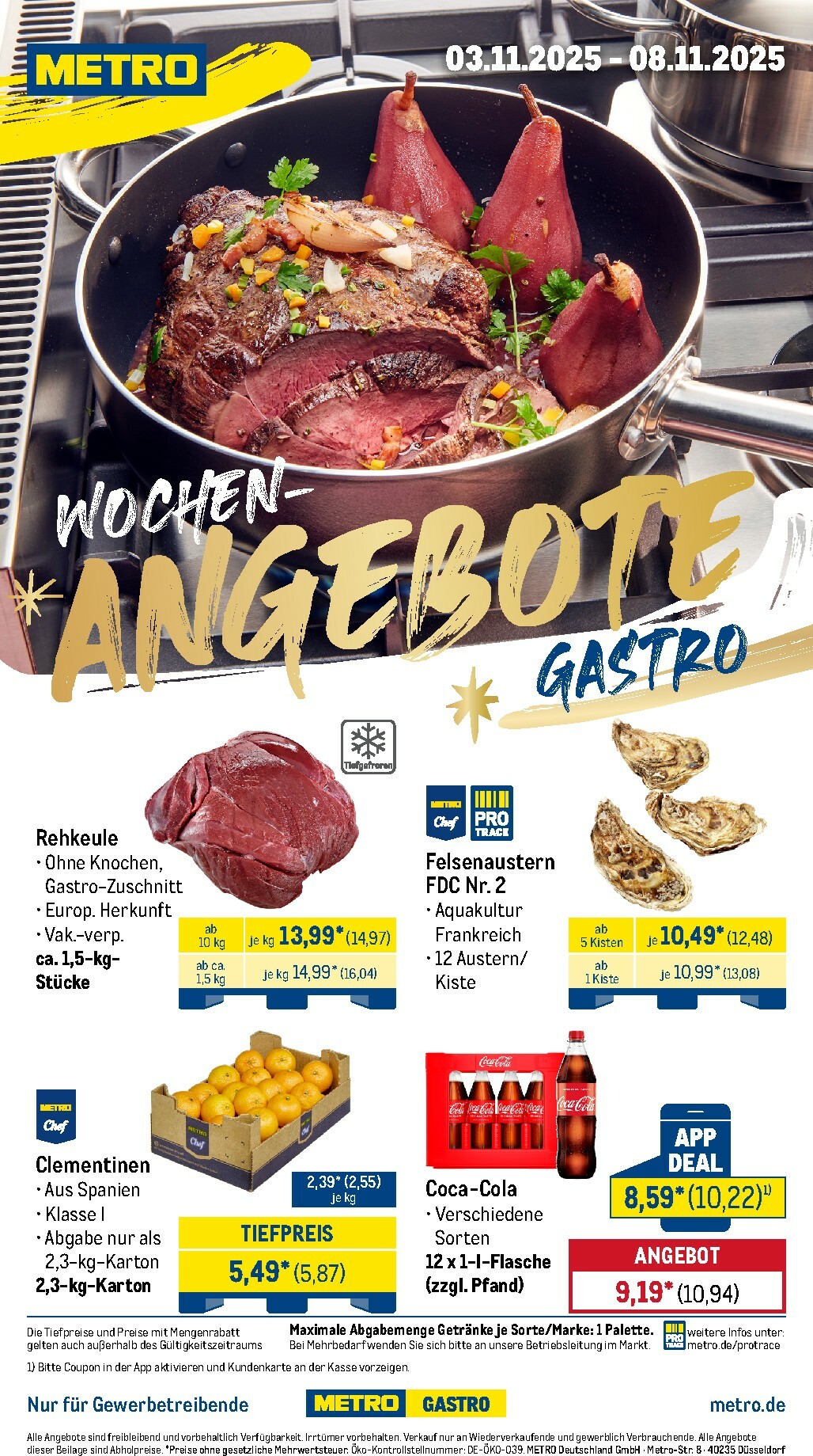 metro - Metro - Wochen-Angebote Gastro-Prospekt gültig vom 03.11. bis 08.11.
