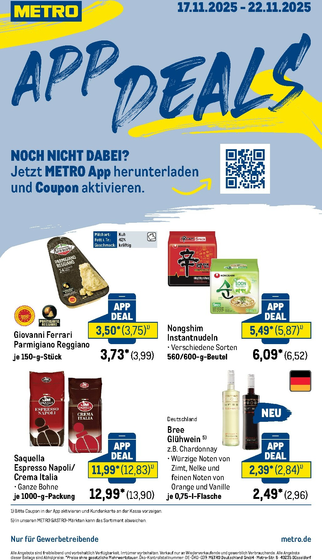 metro - Metro - App-Deals-Prospekt gültig vom 17.11. bis 22.11.