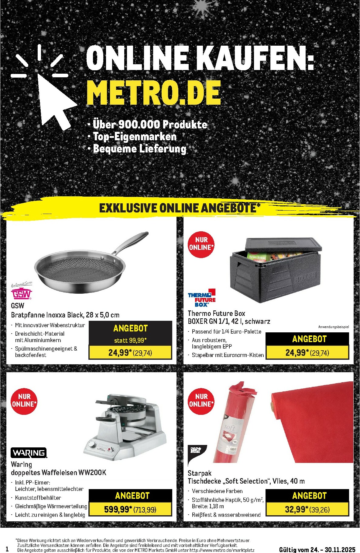 metro - Metro - Online: Wochen-Angebote-Prospekt gültig vom 24.11. bis 30.11.