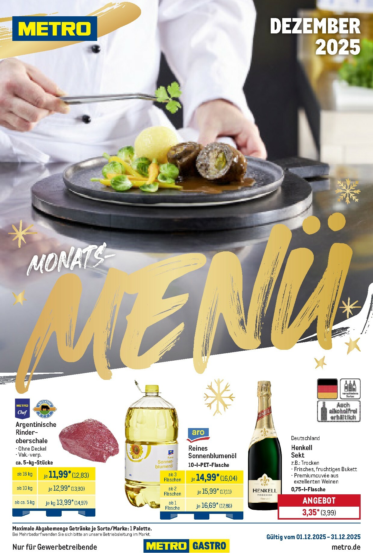 metro - Metro - Monats-Menü-Prospekt gültig vom 01.12. bis 31.12.