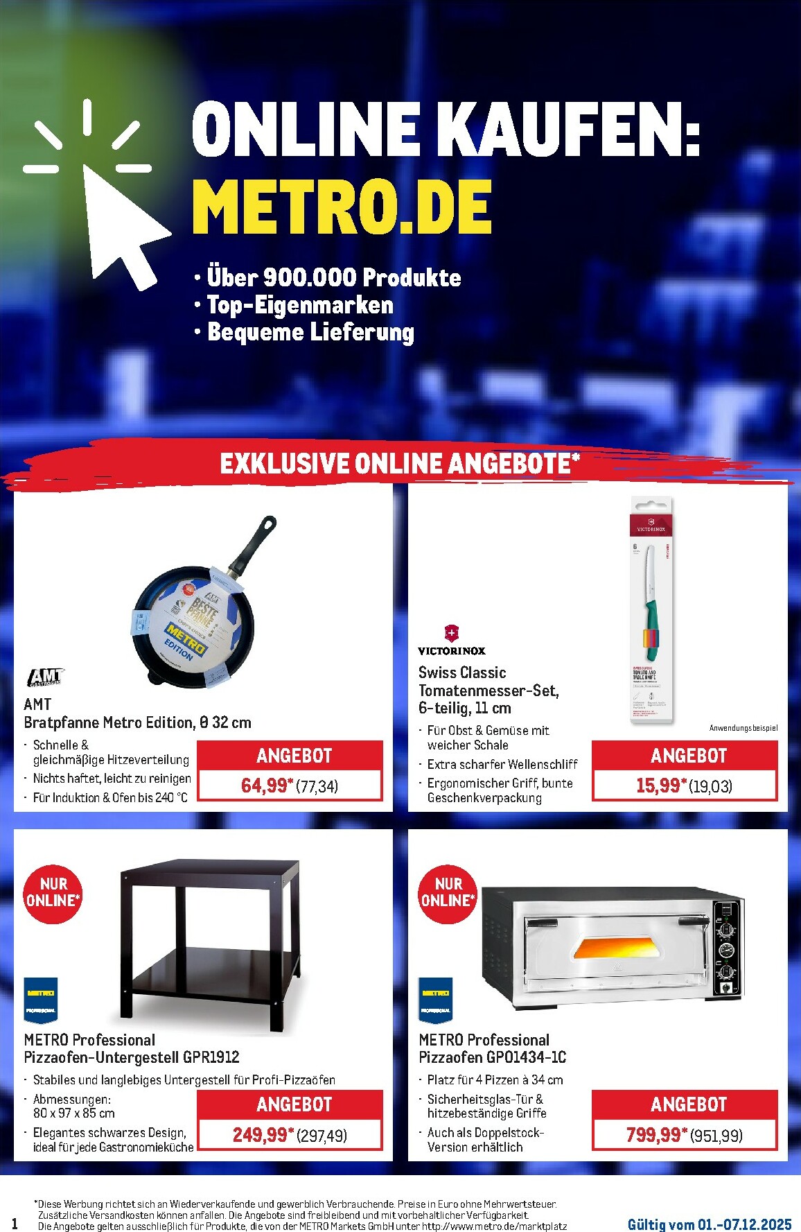 metro - Metro - Online: Wochen-Angebote-Prospekt gültig vom 01.12. bis 07.12.