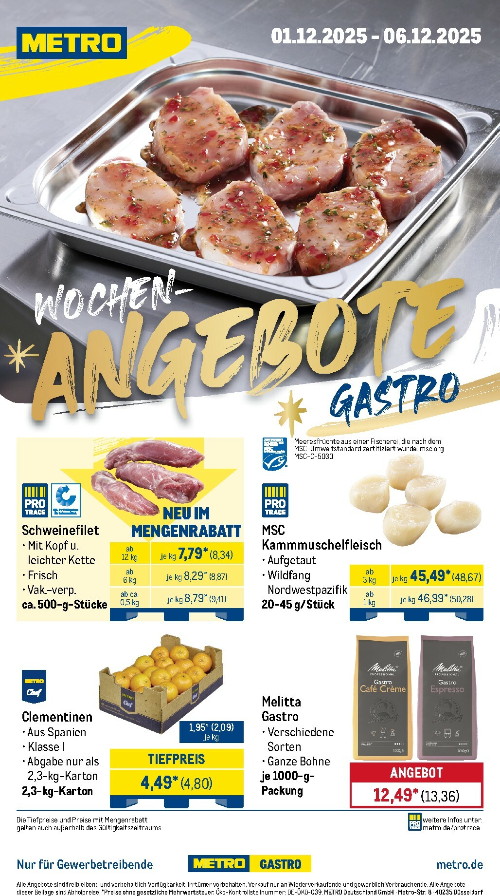 metro - Metro - Wochen-Angebote Gastro-Prospekt gültig vom 01.12. bis 06.12.