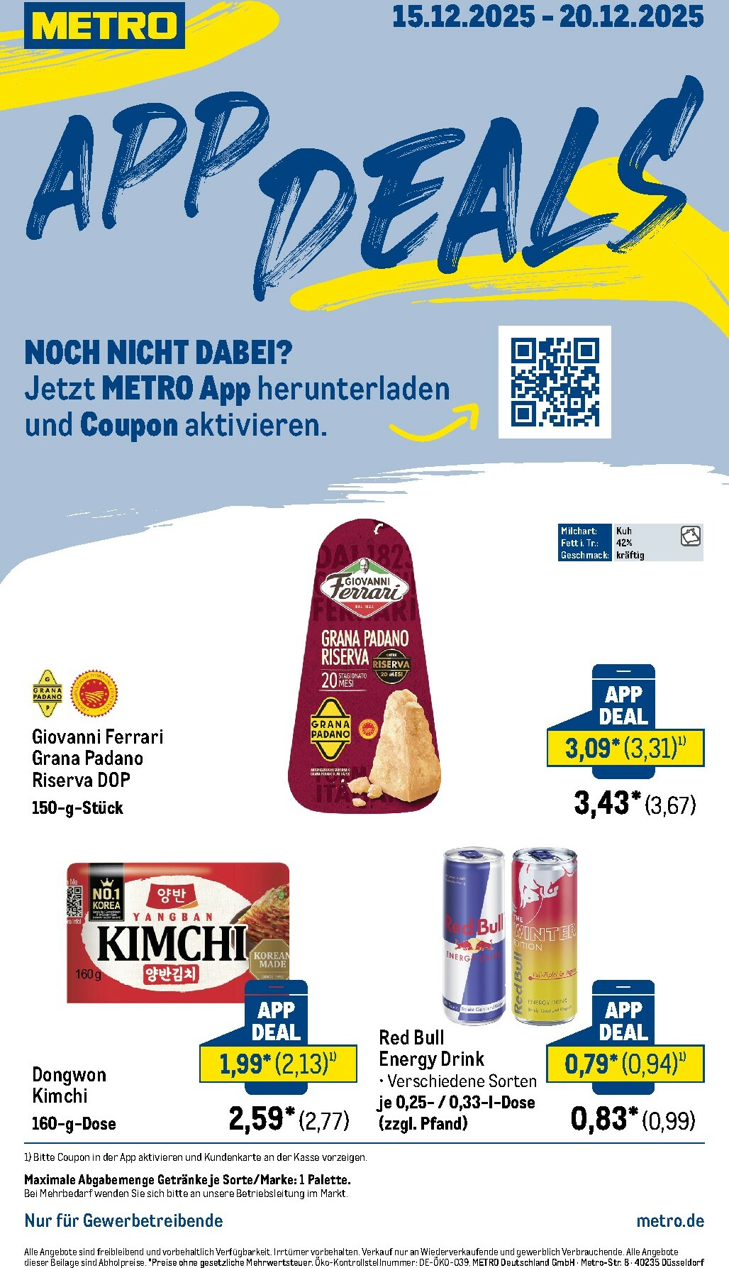 metro - Metro - App-Deals-Prospekt gültig vom 15.12. bis 20.12.
